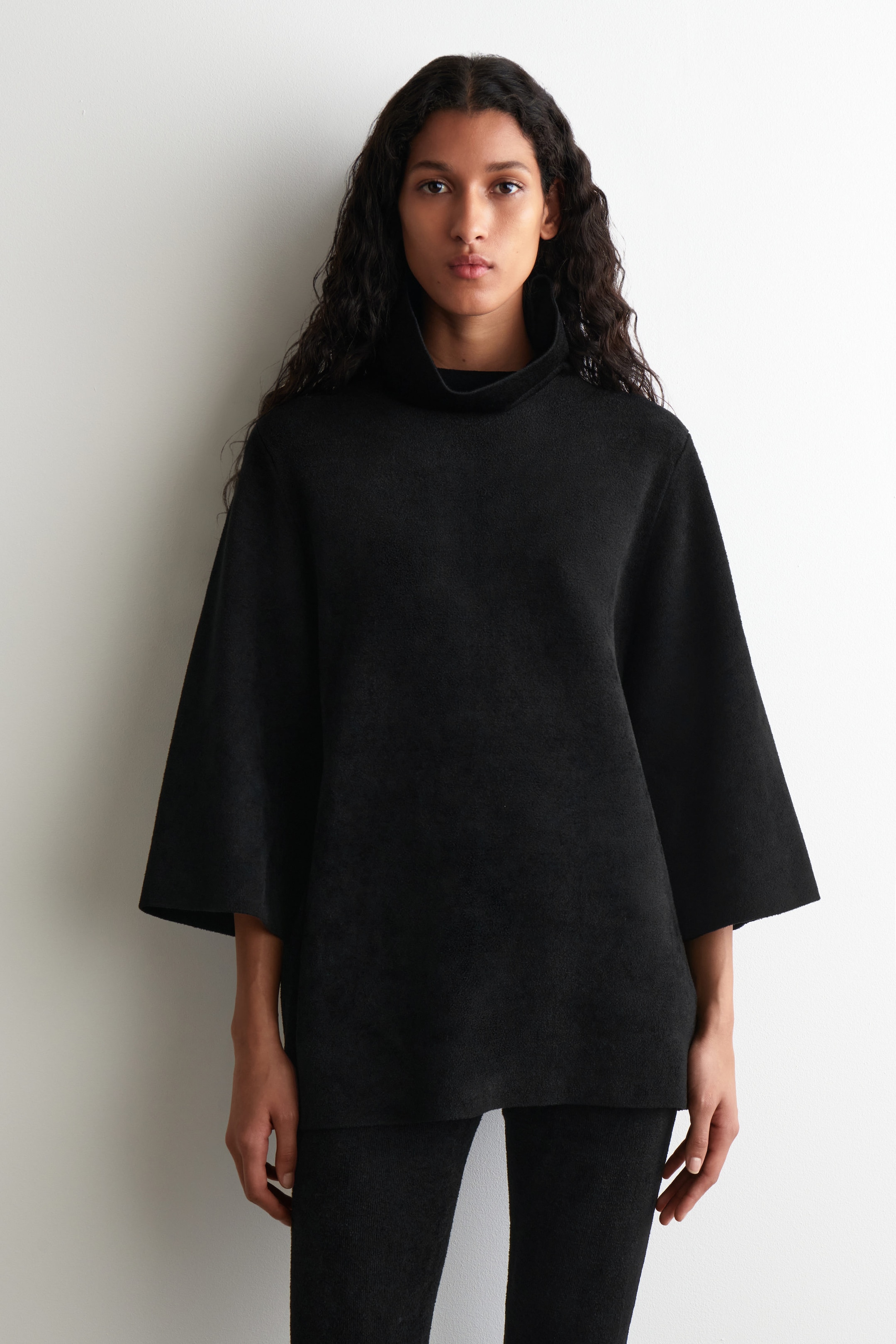 CHENILLE-KNIT FUNNEL-NECK SWEATER