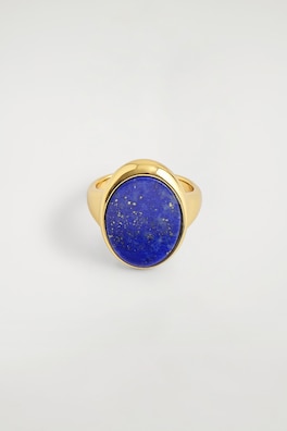 TWO-TONE SIGNET RING — GOLD / BLUE 3