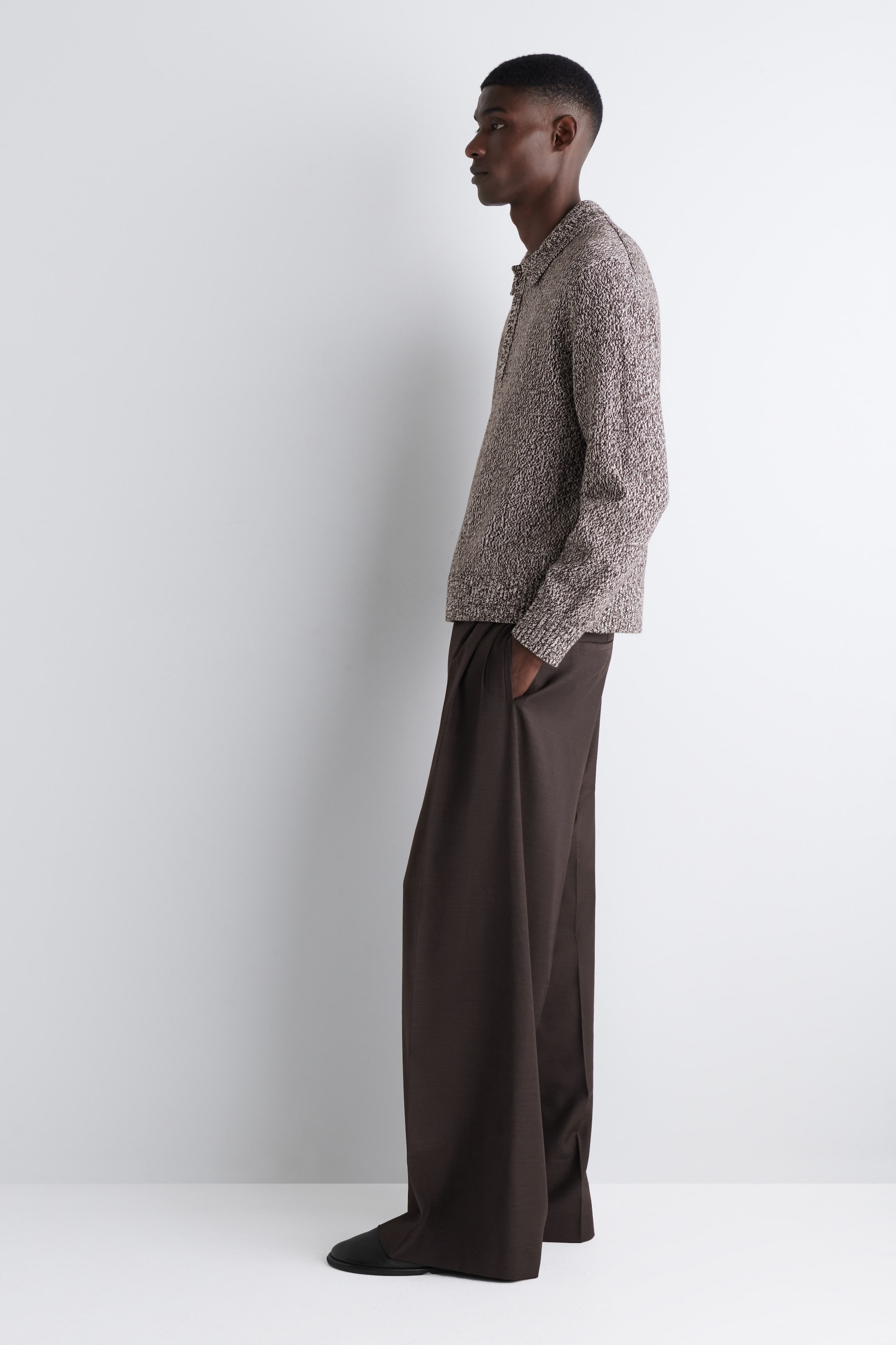 Grösseres Bild ansehen: PULLOVER AUS WOLL-MIX MIT KURZEM REISSVERSCHLUSS - BRAUN/WEISS - HERREN | H&M CH 4