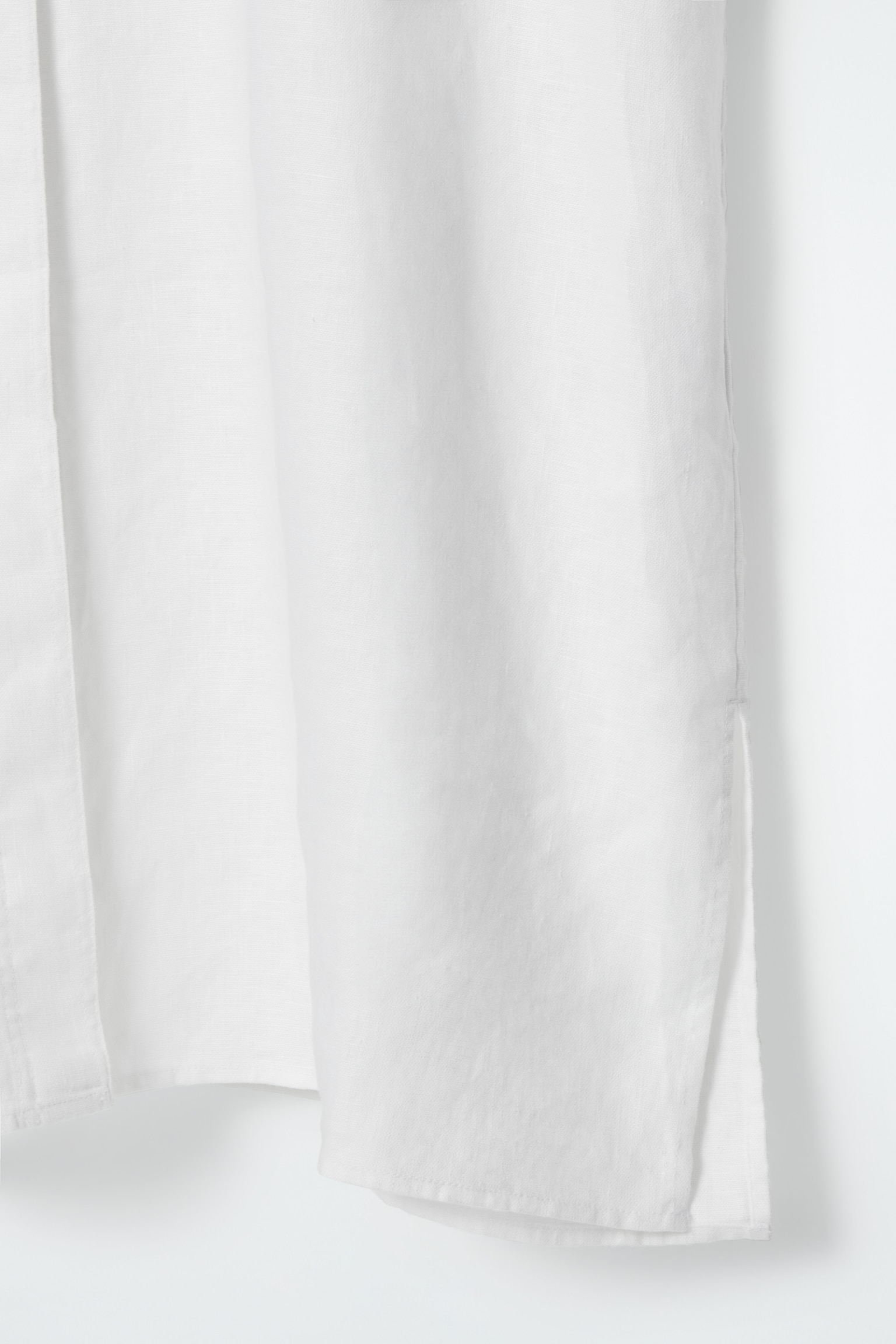 OVERSIZED SHORT-SLEEVED LINEN MIDI DRESS - WHITE/NAVY - 3