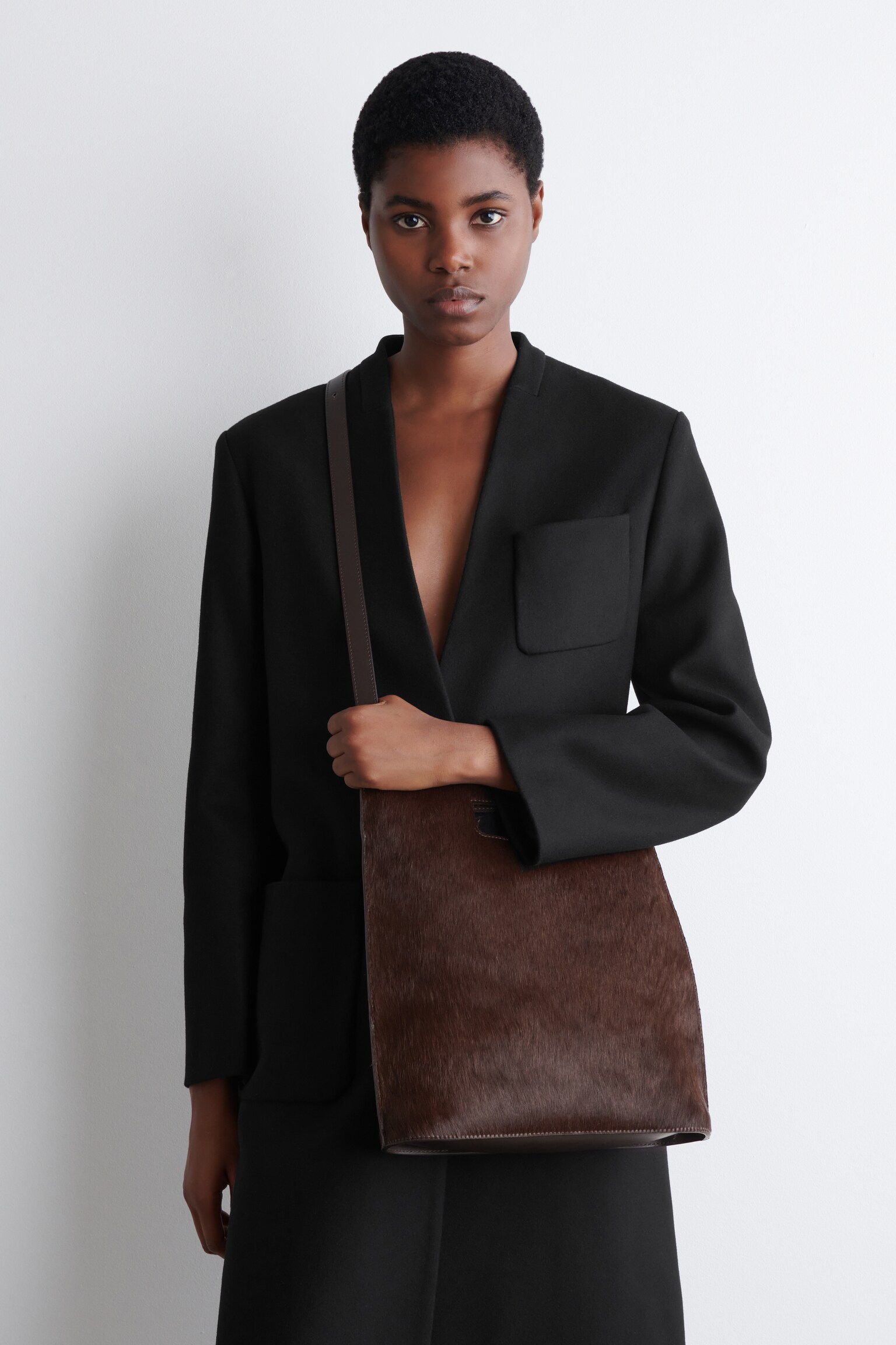 SAC FOLIO - CUIR POILS DE PONEY - BRUN - 4