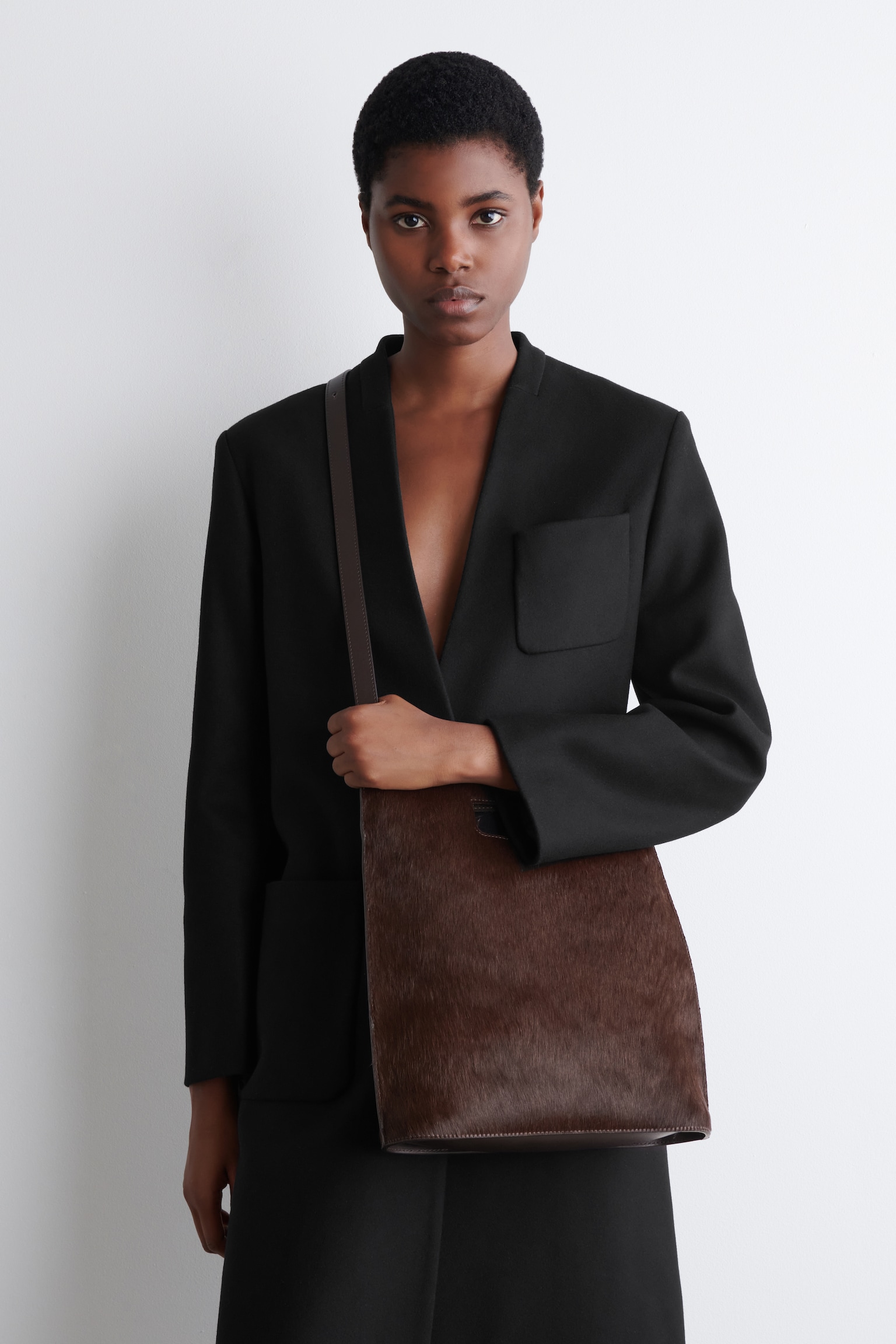 FOLIO BAG - PONY HAIR - BROWN - 4