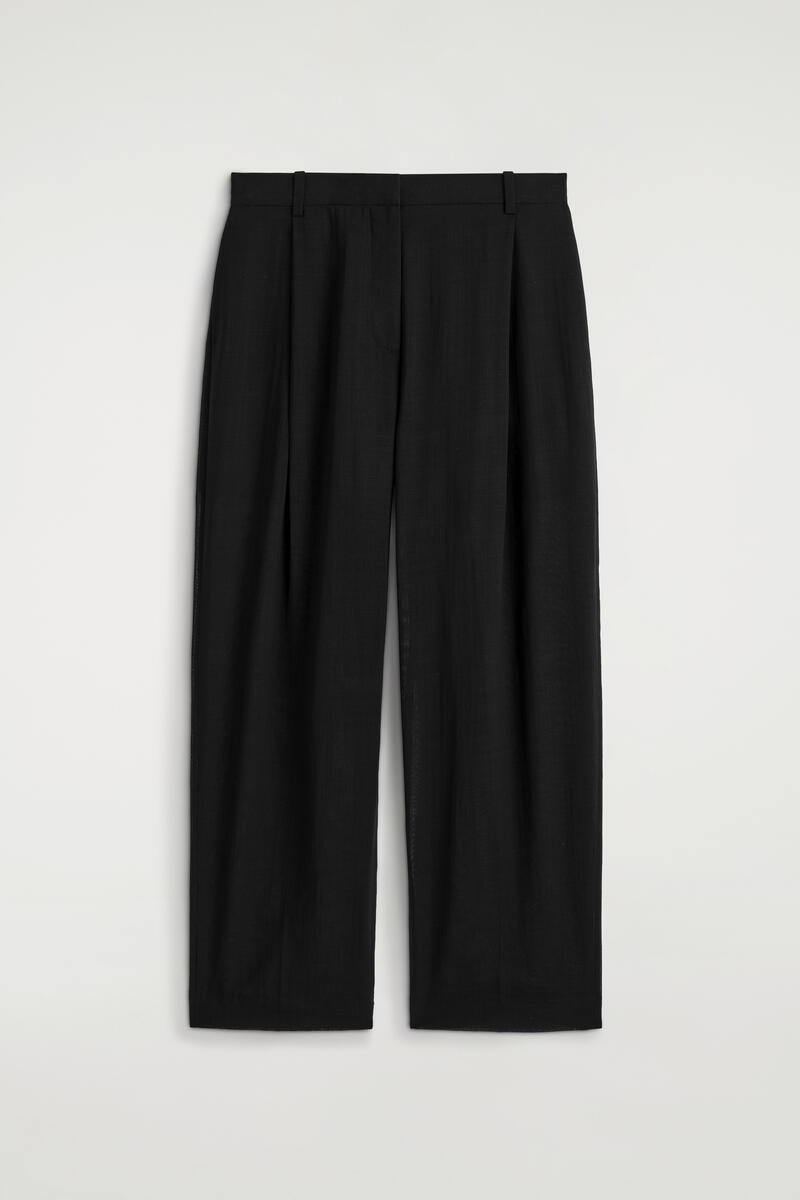 Fluid Wool-Voile Straight-Leg Pants