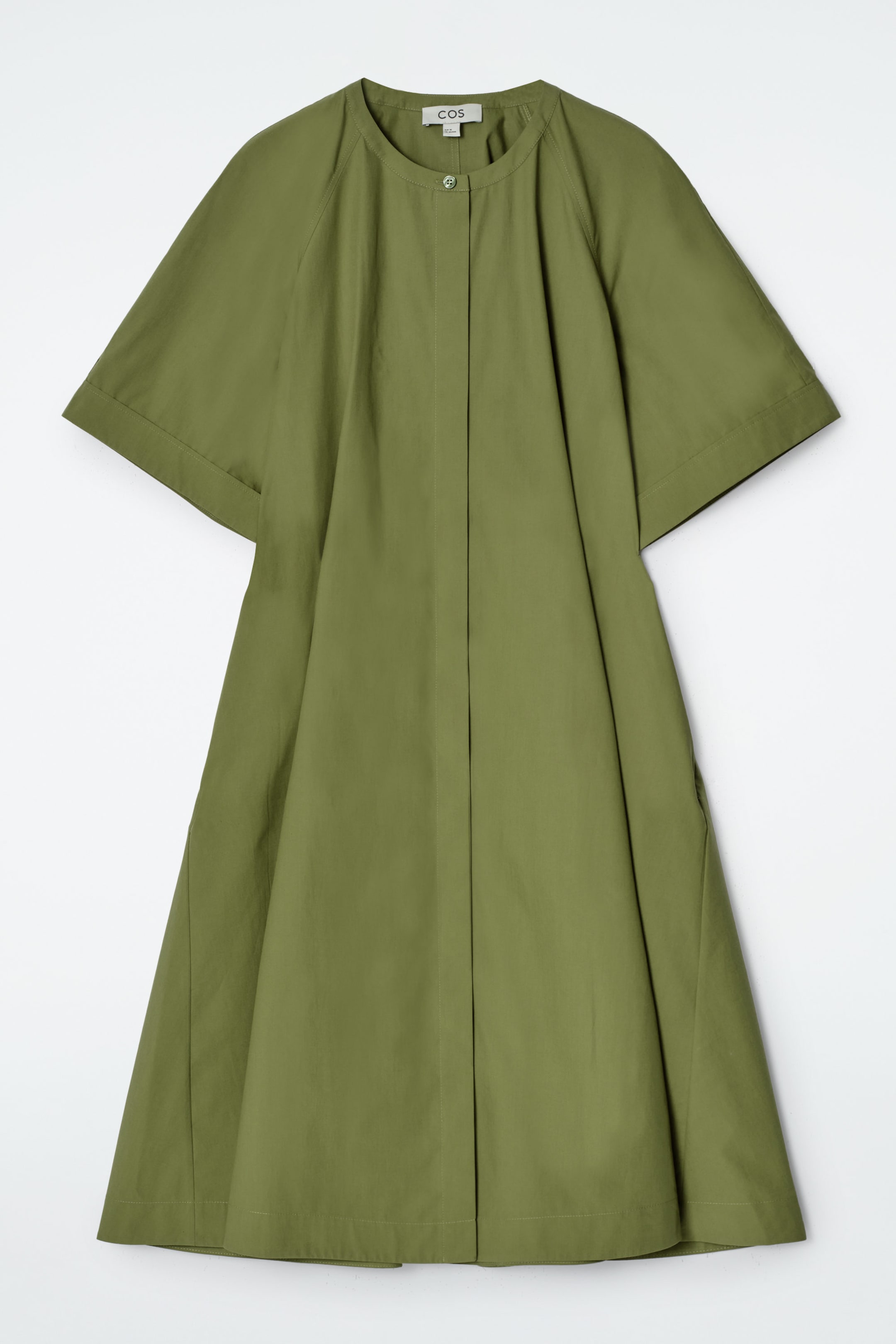 RAGLAN-SLEEVE COTTON MIDI DRESS