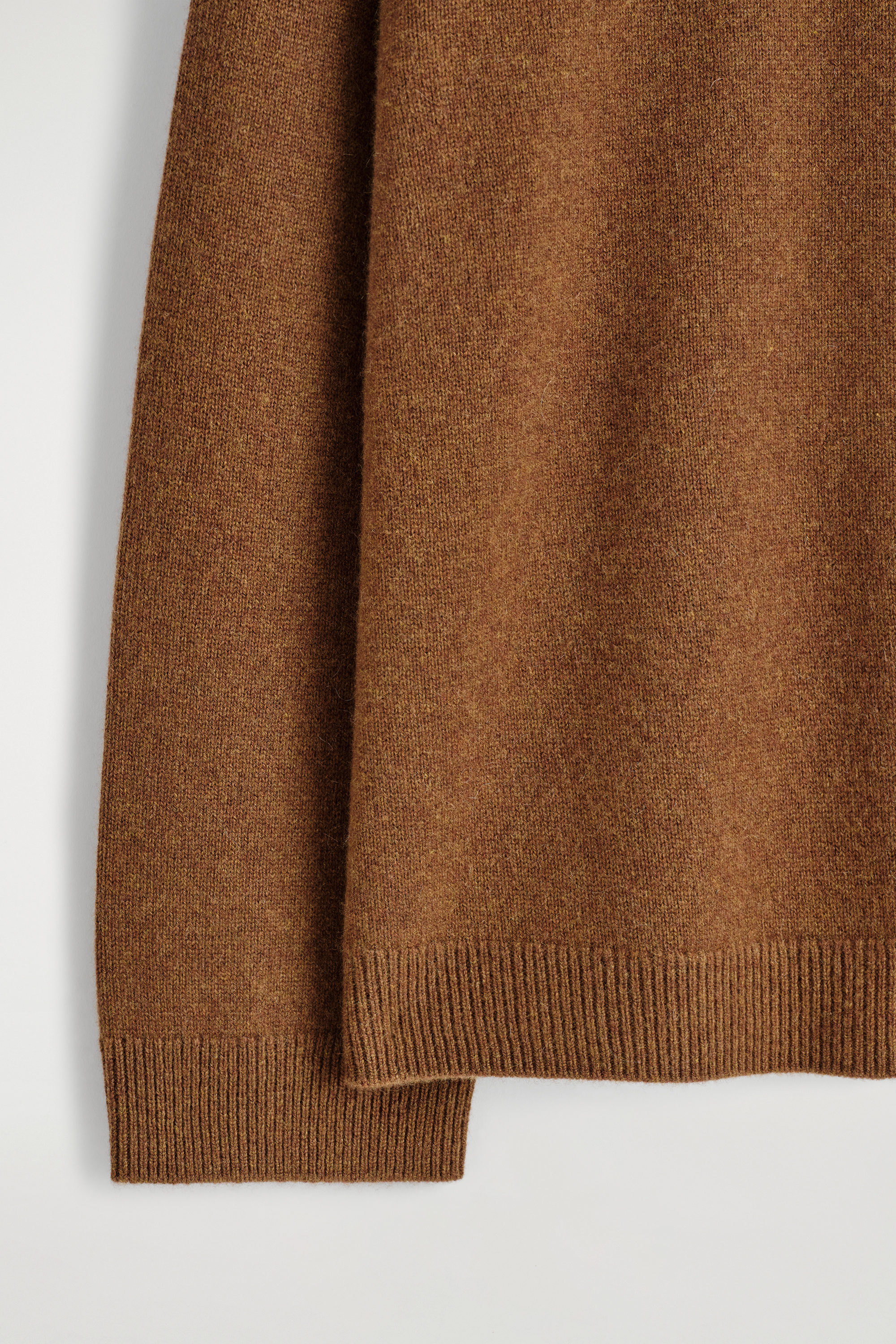 CASHMERE MOCK-NECK SWEATER - BROWN MÉLANGE | COS US