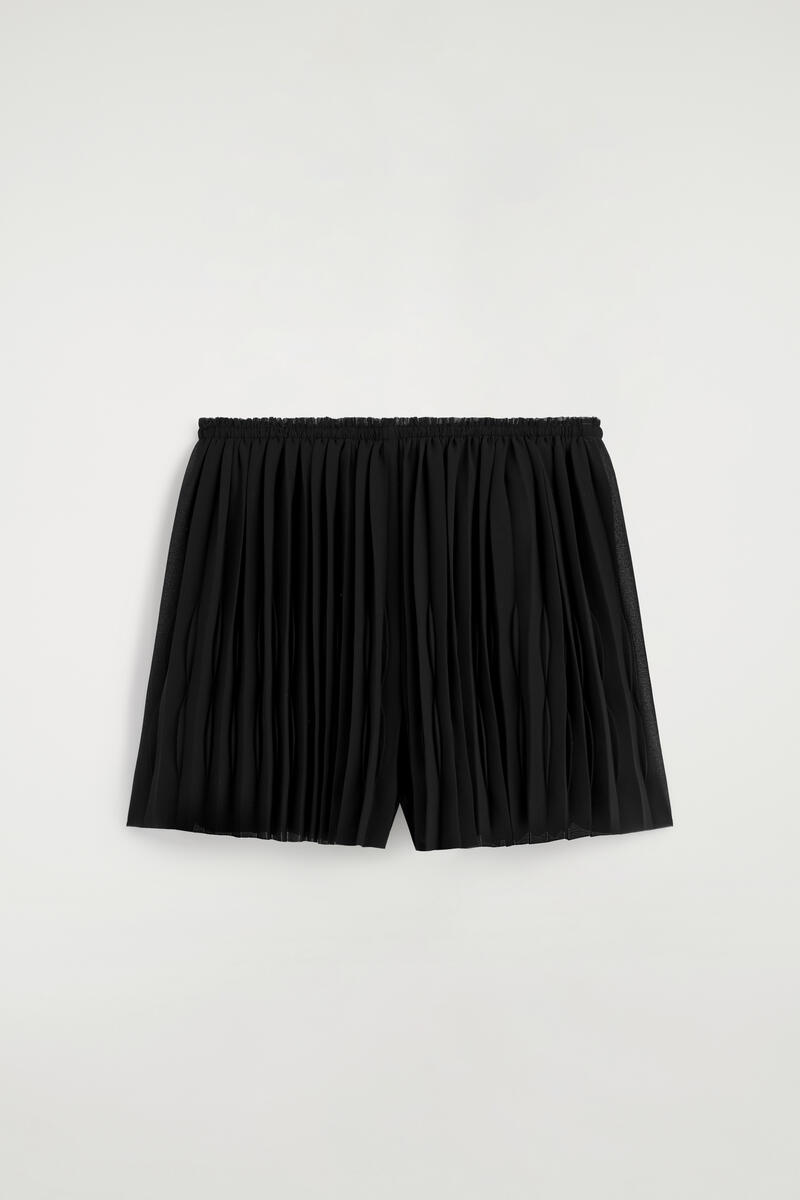COS Pleated Georgette Shorts Black Women's Extra Small