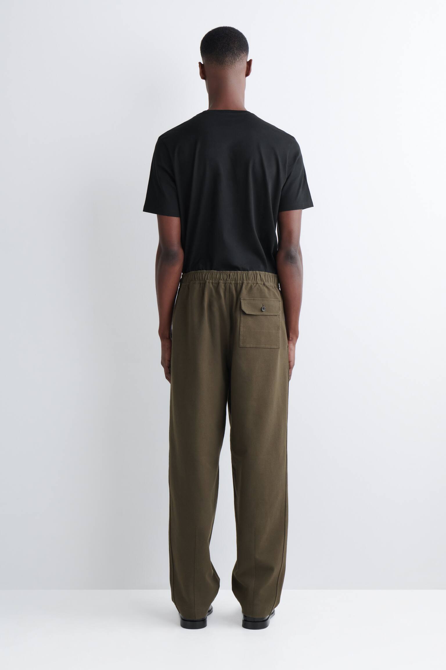 Katoenen utilitaire broek met rechte pijpen en losse pasvorm - BRUIN - 3