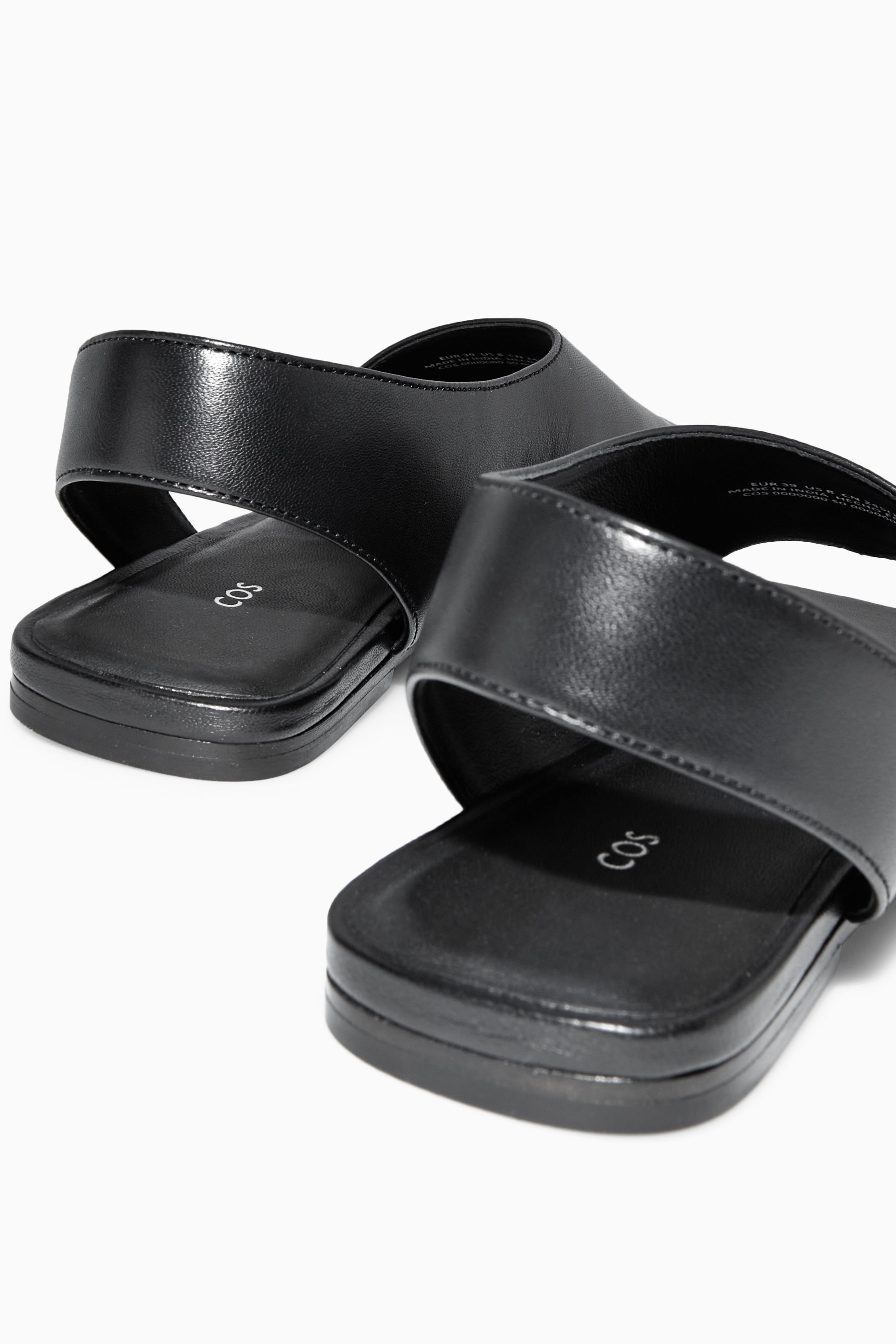 LEATHER SLINGBACK SANDALS - BLACK | COS