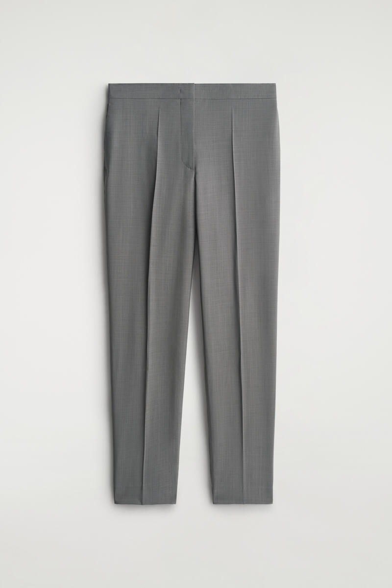 COS Tailored Wool Straight-Leg Trousers In Grey Women's Size 42
