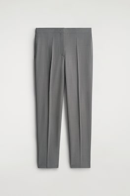 TAILORED WOOL STRAIGHT-LEG PANTS — GRAPHITE 7