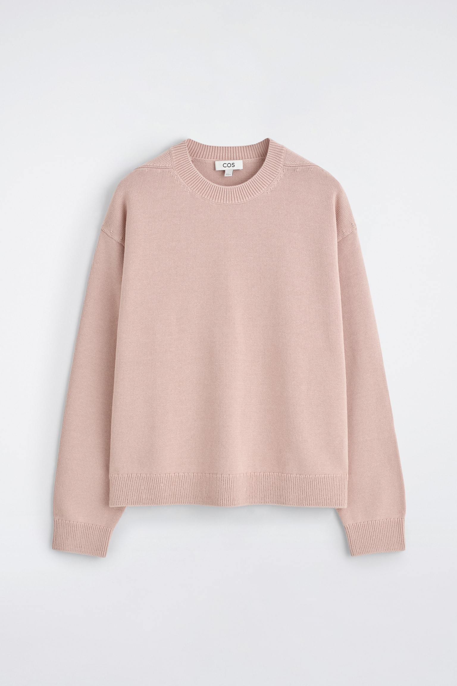 PULL EN MAILLE DE COTON À COL ROND - ROSE CLAIR/CRÈME - 2
