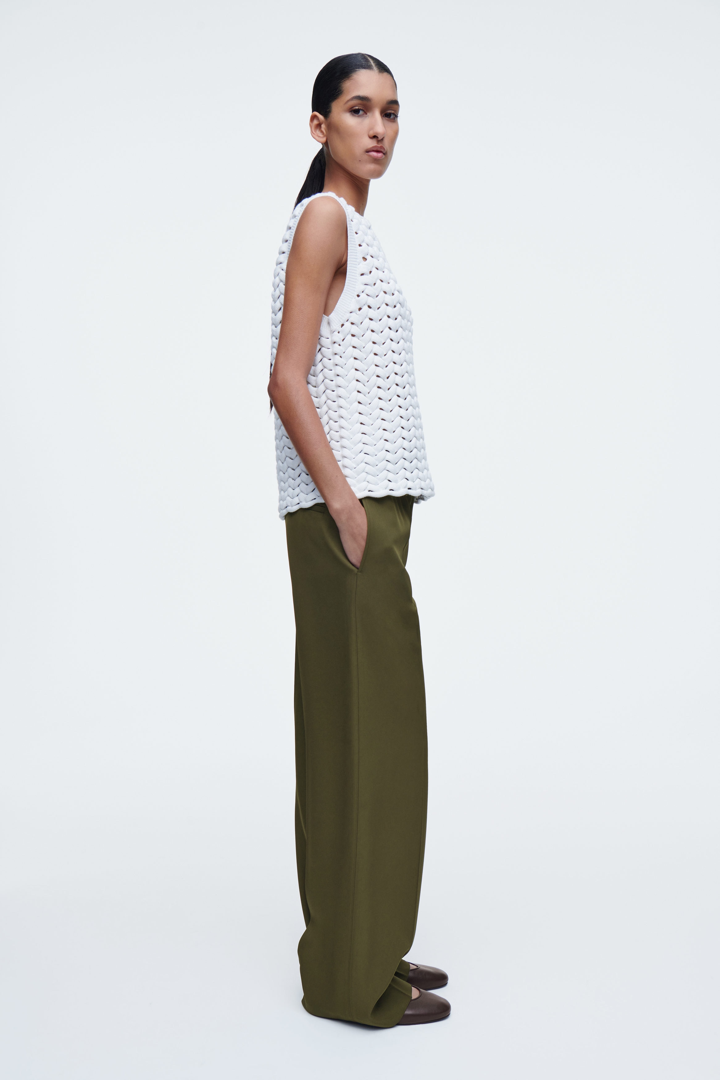 Y's 22SS Pe/C ASYMME KNIT TANK TOP 白2 Sunnies on Knit Tank- White – Hazel Lane Boutique