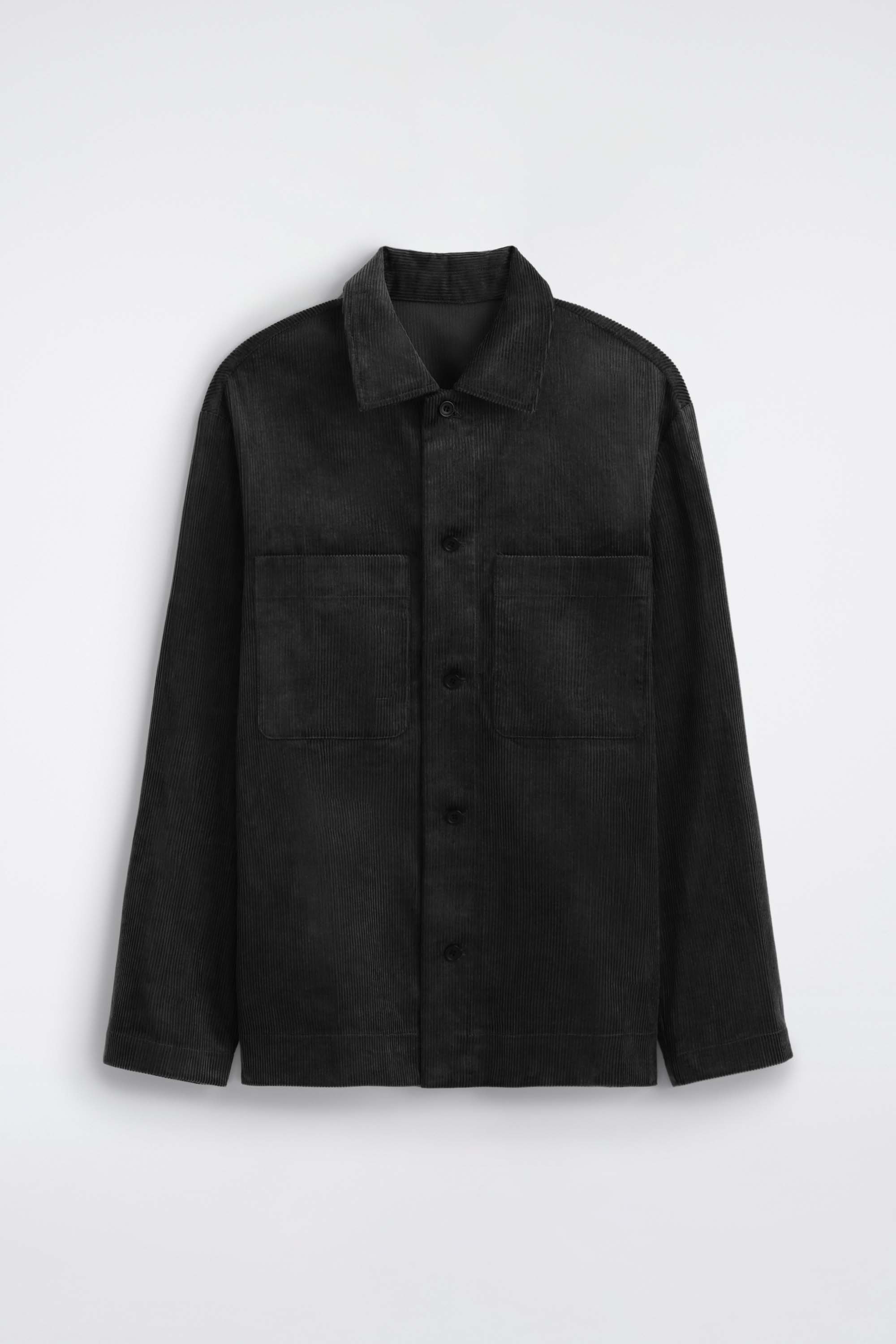 COTTON-CORDUROY OVERSHIRT - BLACK/BROWN