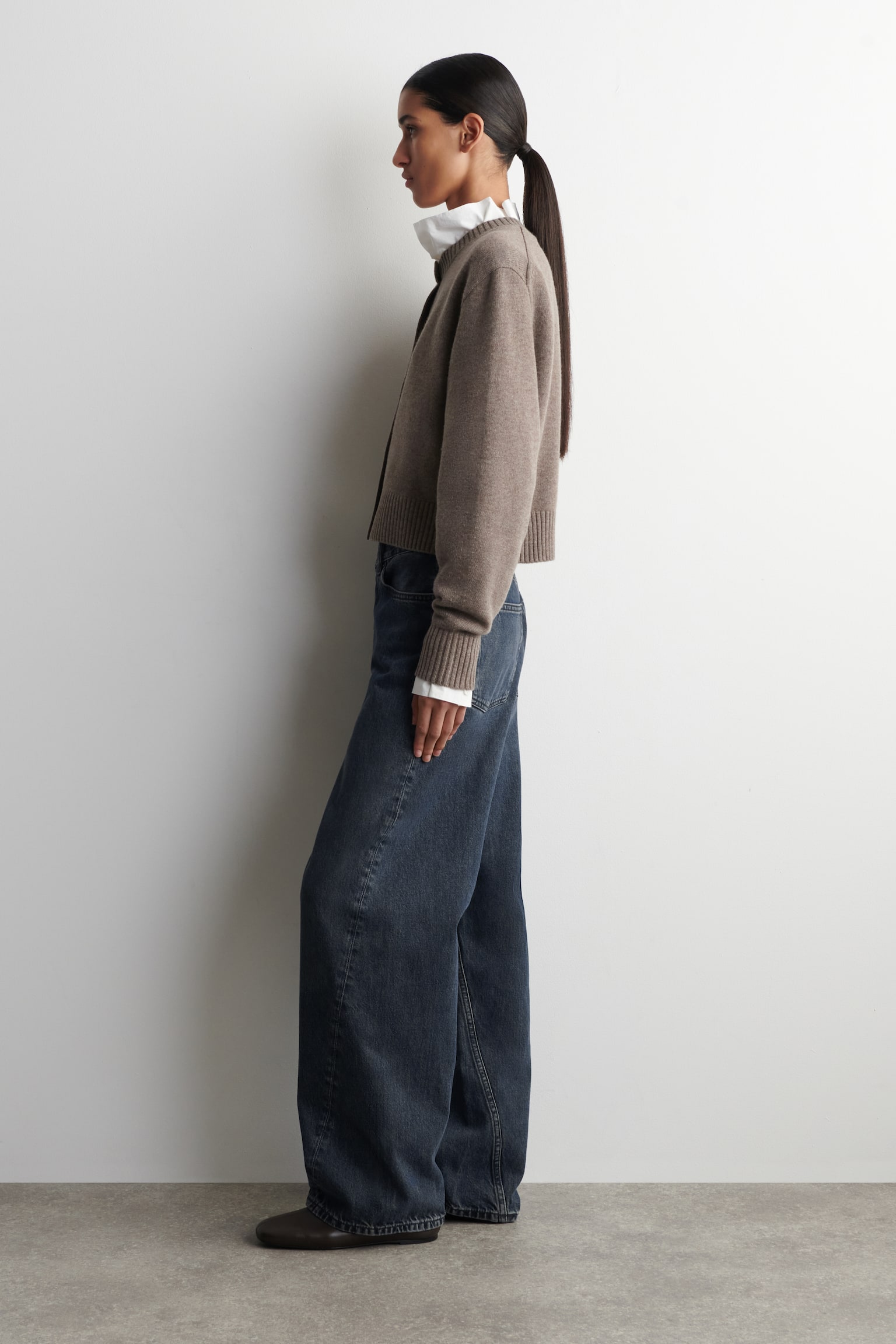 MERINO WOOL CARDIGAN - BEIGE MÉLANGE/BUTTER YELLOW/BLACK - 4