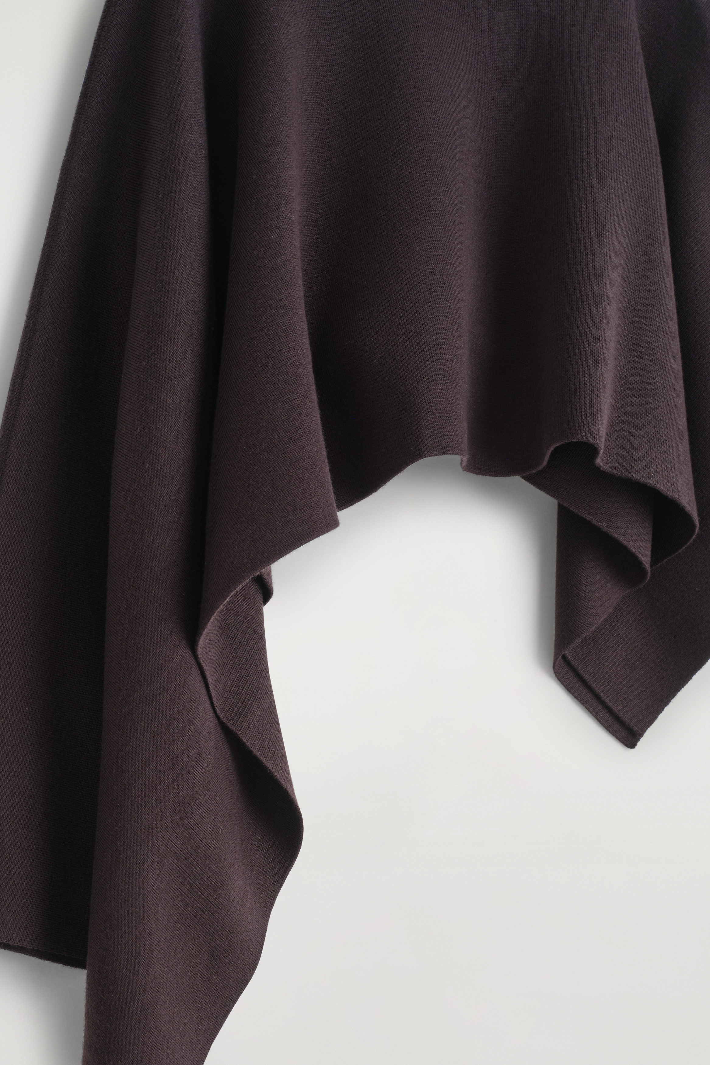 ASYMMETRIC DOUBLE-KNIT WOOL CAPE - DARK BROWN | COS US