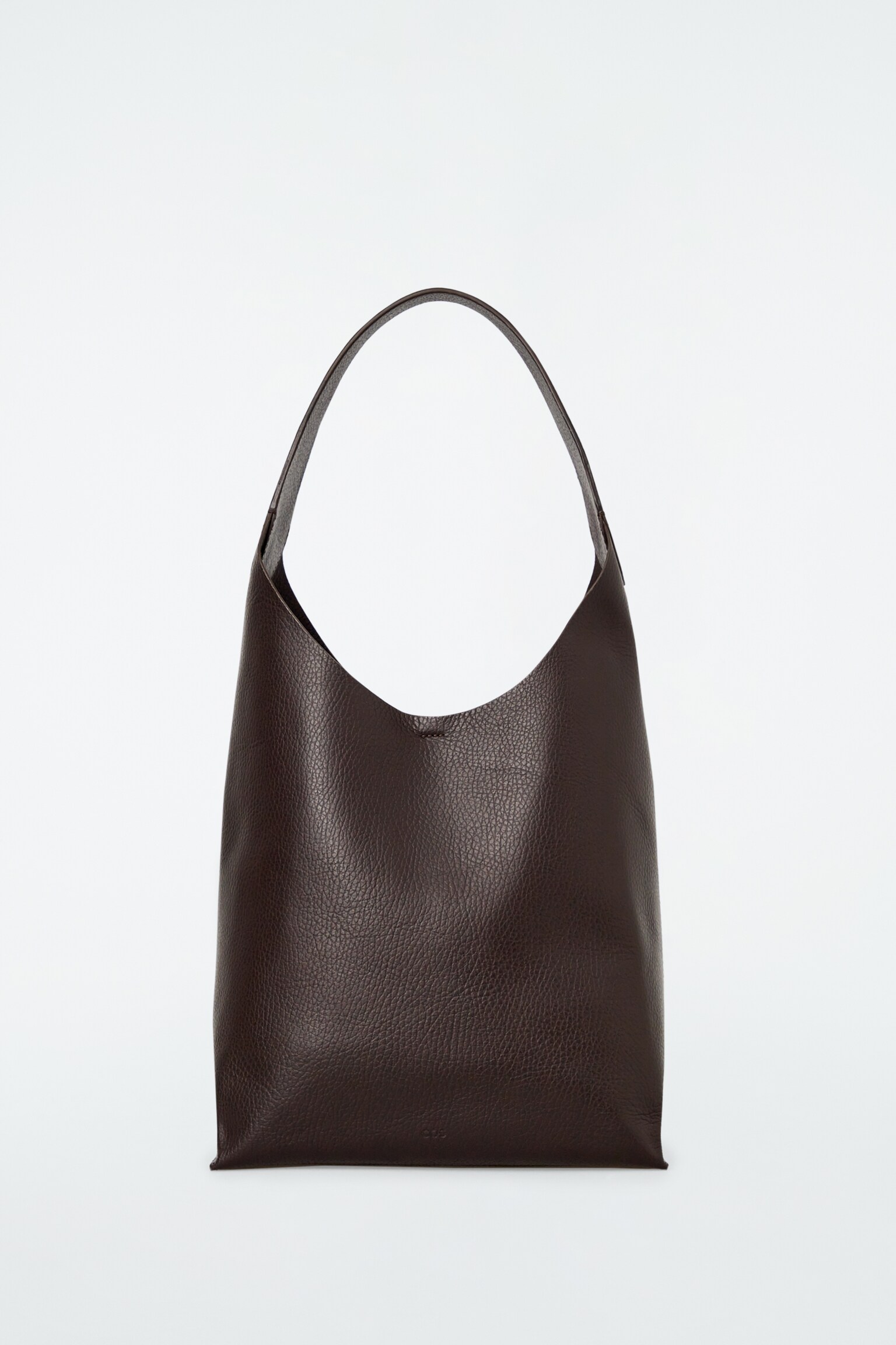 MINI SAC CABAS SERIF - CUIR - BRUN FONCÉ