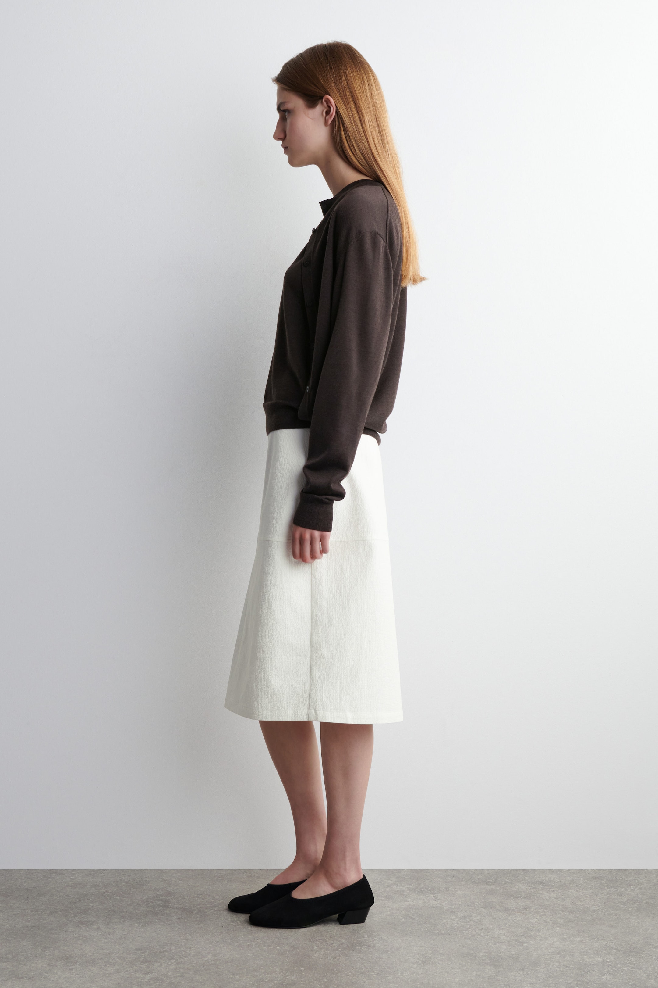 LAYERED MERINO WOOL CARDIGAN