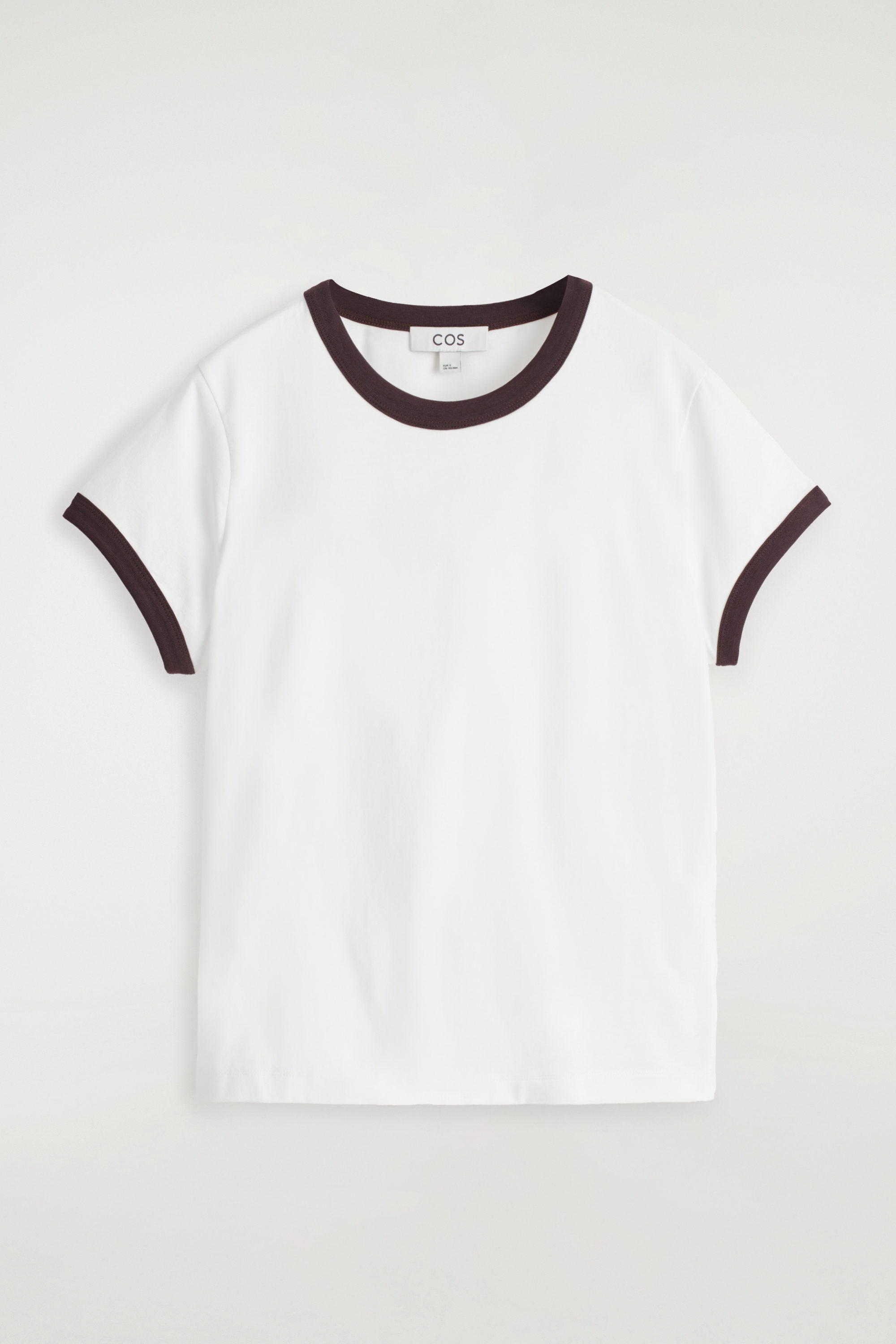 SHRUNKEN RINGER T-SHIRT - WHITE / BLACK | COS
