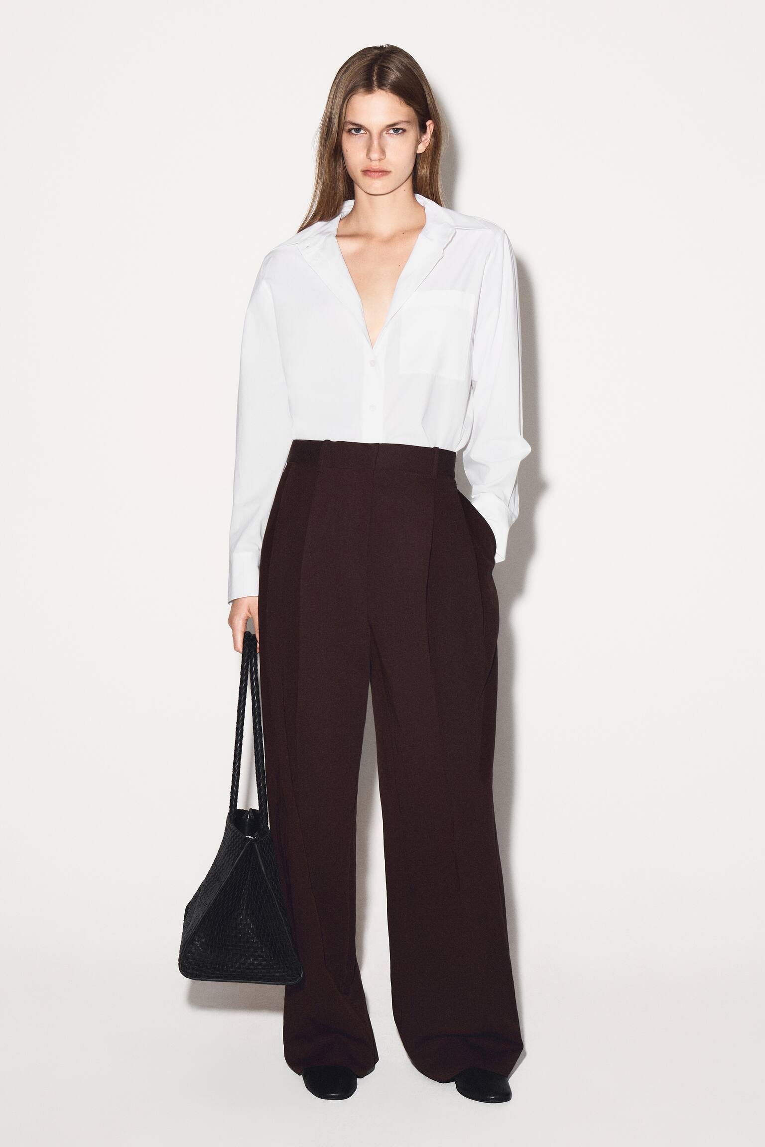 ELEGANTES HEMD AUS PIMA-BAUMWOLLE - WEISS/DUNKELBRAUN/WEISS - 12