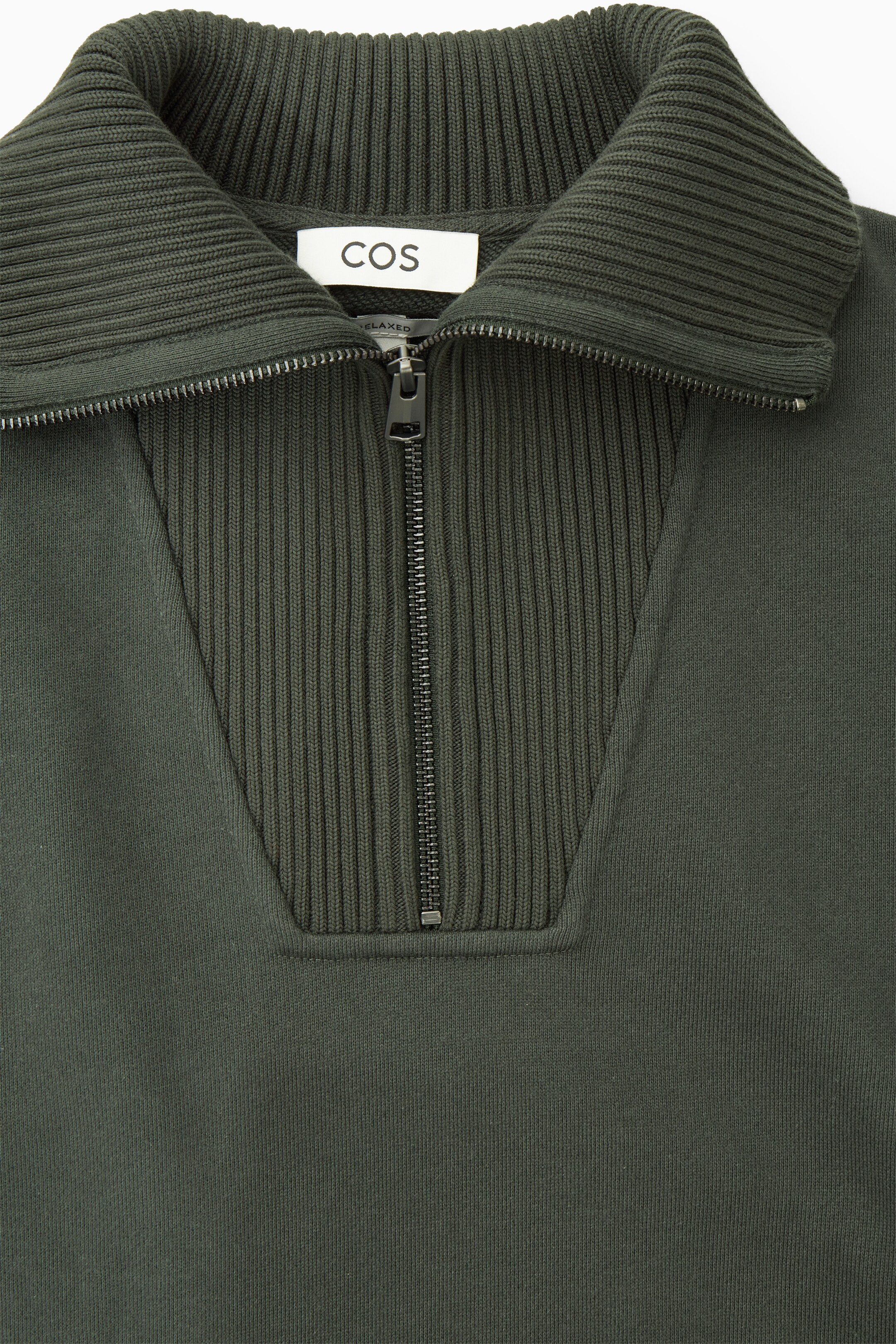 Agrandir l'image: SWEAT DEMI-ZIPPÉ COL CHEMINÉE - VERT FONCÉ - HOMME | H&M CH 2