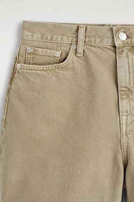 HIGH-RISE DENIM SHORTS — BEIGE 5
