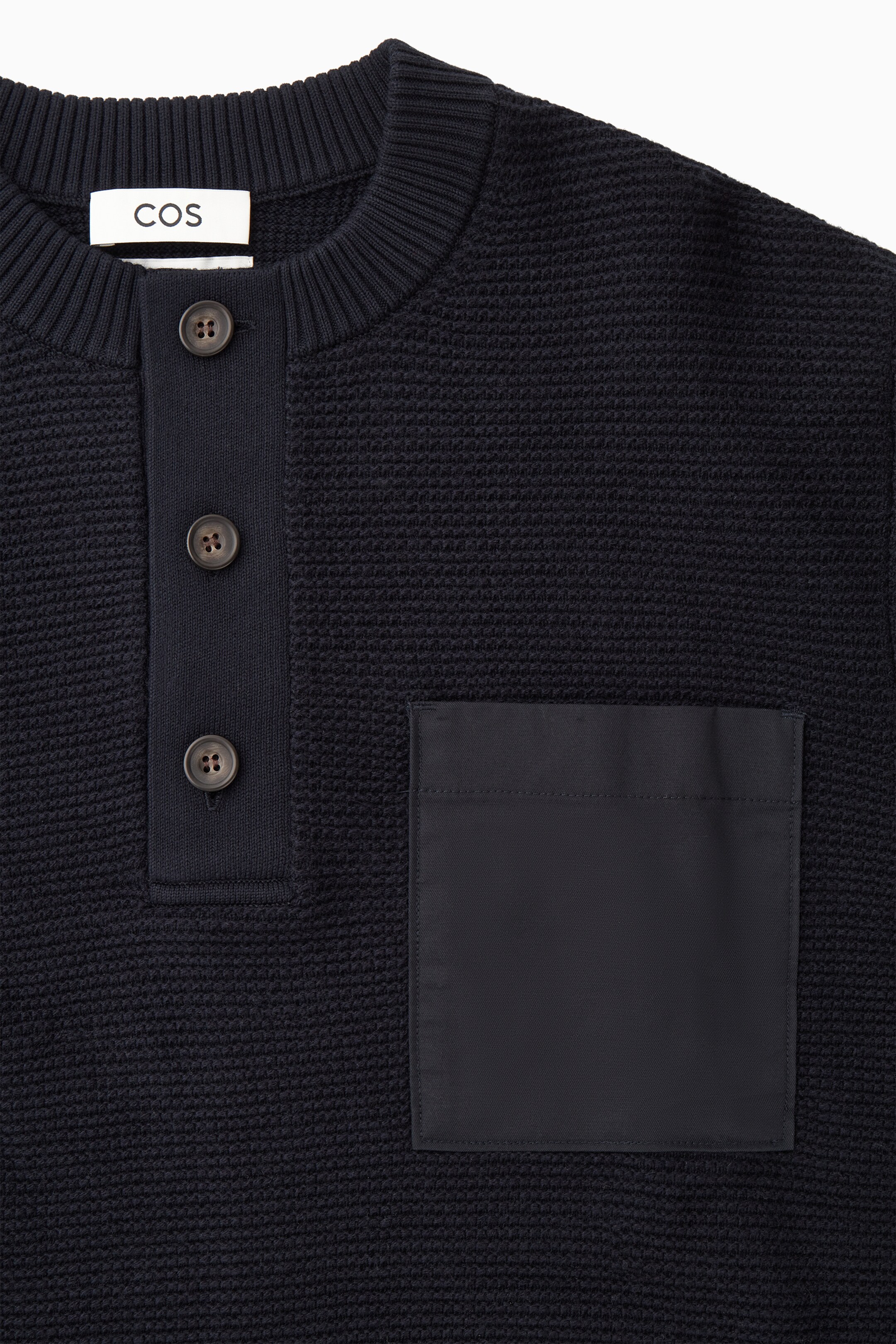 Grösseres Bild ansehen: HENLEY-PULLOVER AUS WAFFELSTRICK - NAVYBLAU - HERREN | H&M CH 3