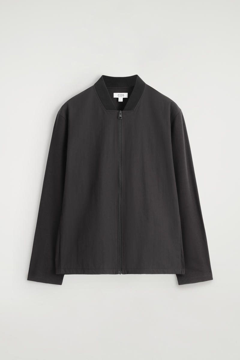 Nylon-Panelled Bomber Jacket