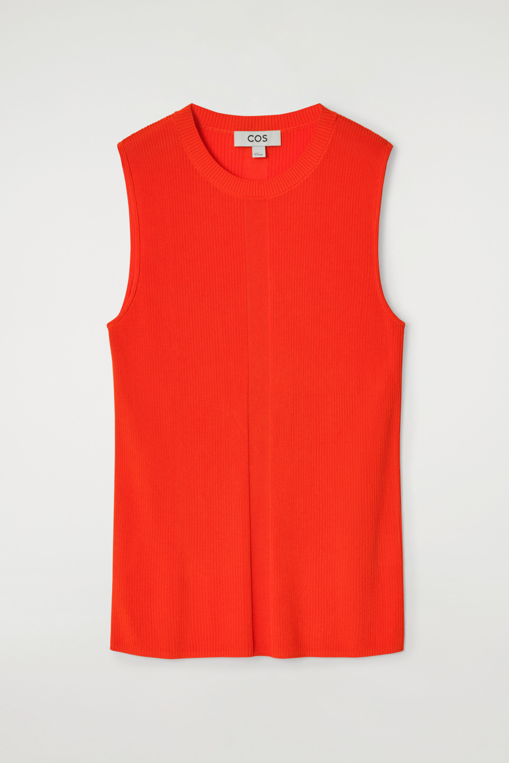 HIGH-NECK SLEEVELESS TANK TOP - CRIMSON RED | COS