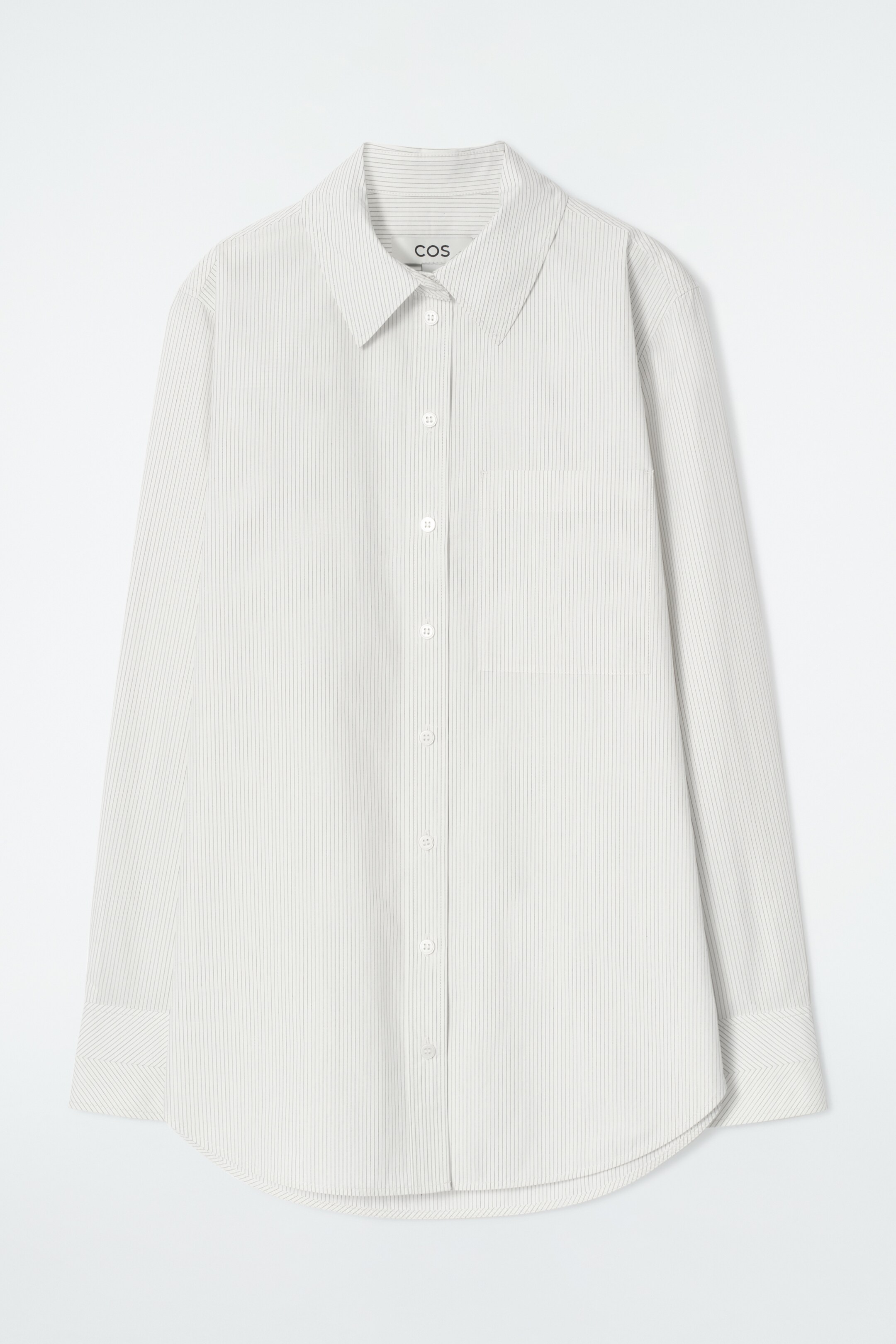 Vezi imaginea mai mare: CĂMAȘĂ DIN BUMBAC PIMA CROITĂ - IVORY / CU DUNGI FINE - FEMEI | H&M RO 6
