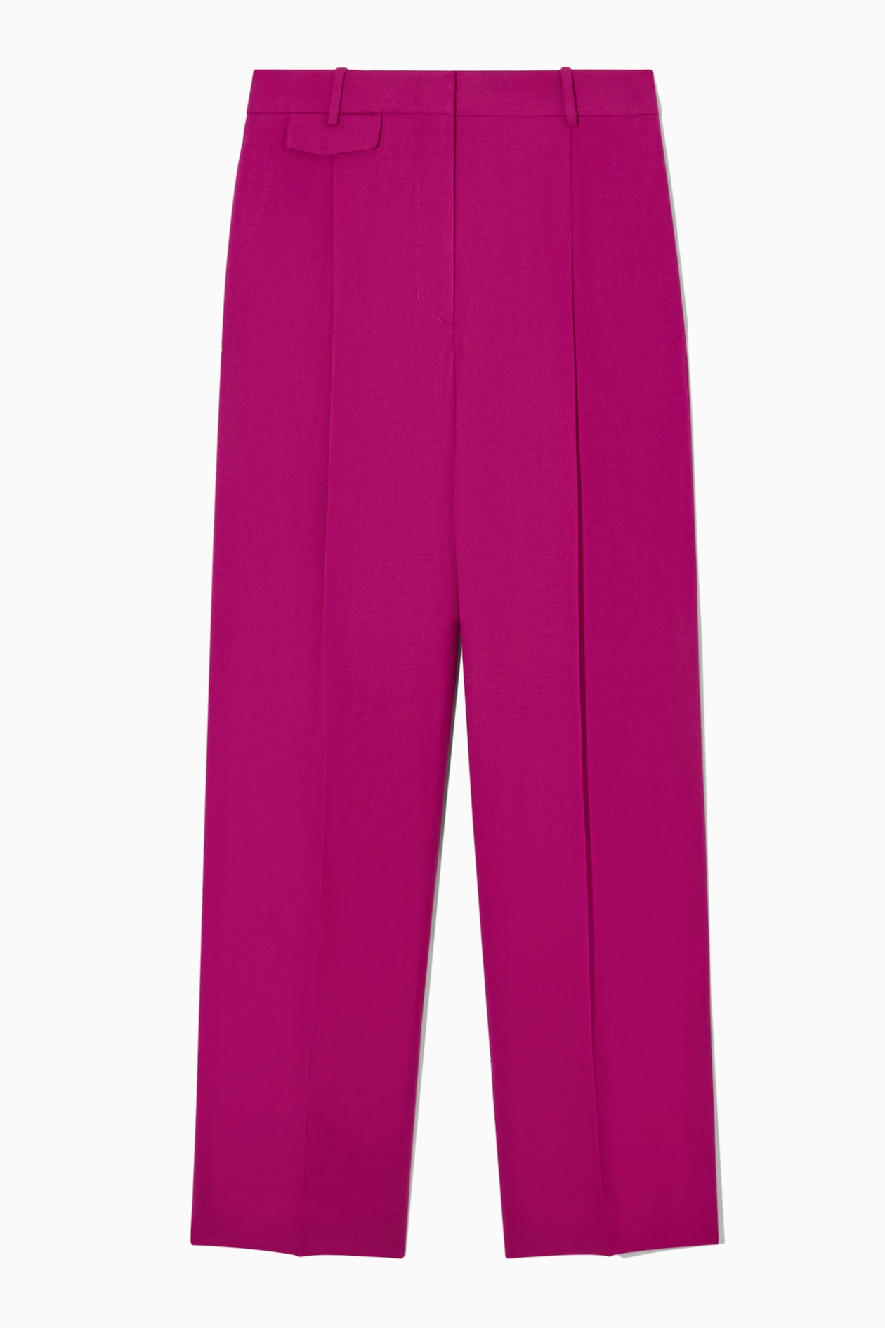 PANTALON LARGE EN LIN MÉLANGÉ DÉCONTRACTÉ - ROSE VIF