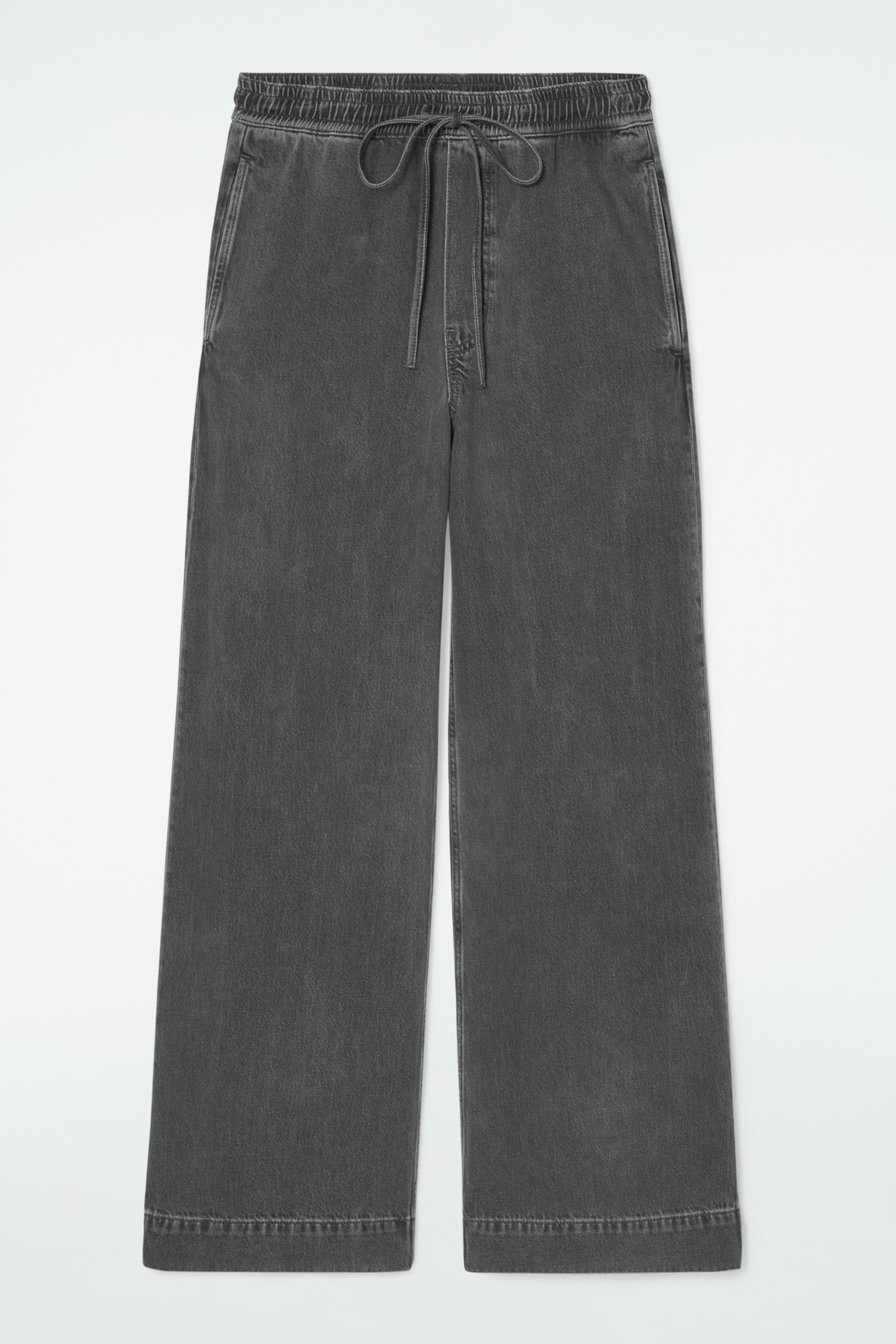 PANTALON LARGE FLUIDE EN DENIM - NOIR DÉLAVÉ/BLEU DÉLAVÉ/ÉCRU - 2