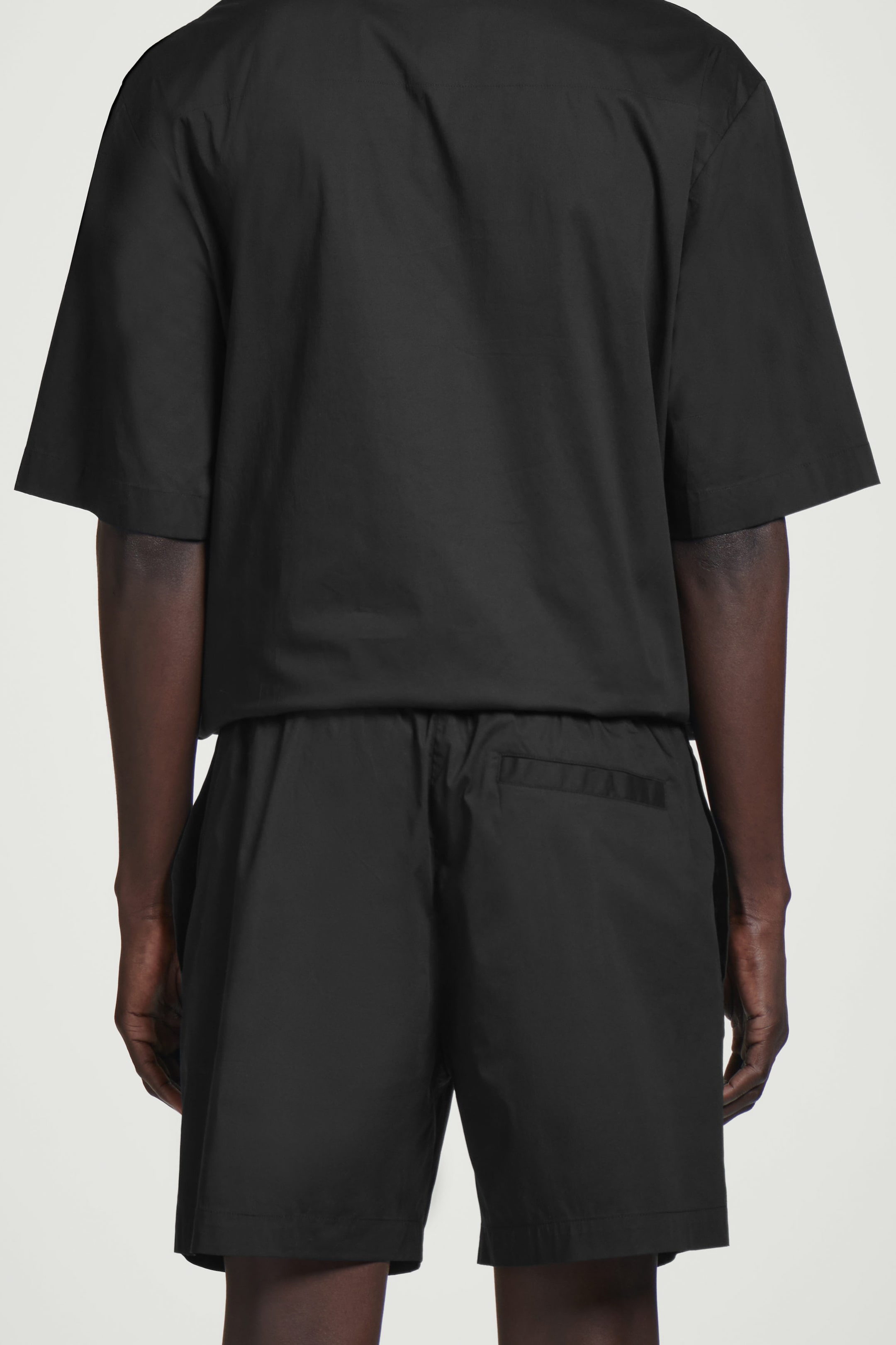 ELASTICATED COTTON-BLEND SHORTS