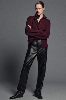 LEATHER STRAIGHT-LEG PANTS — BLACK 13