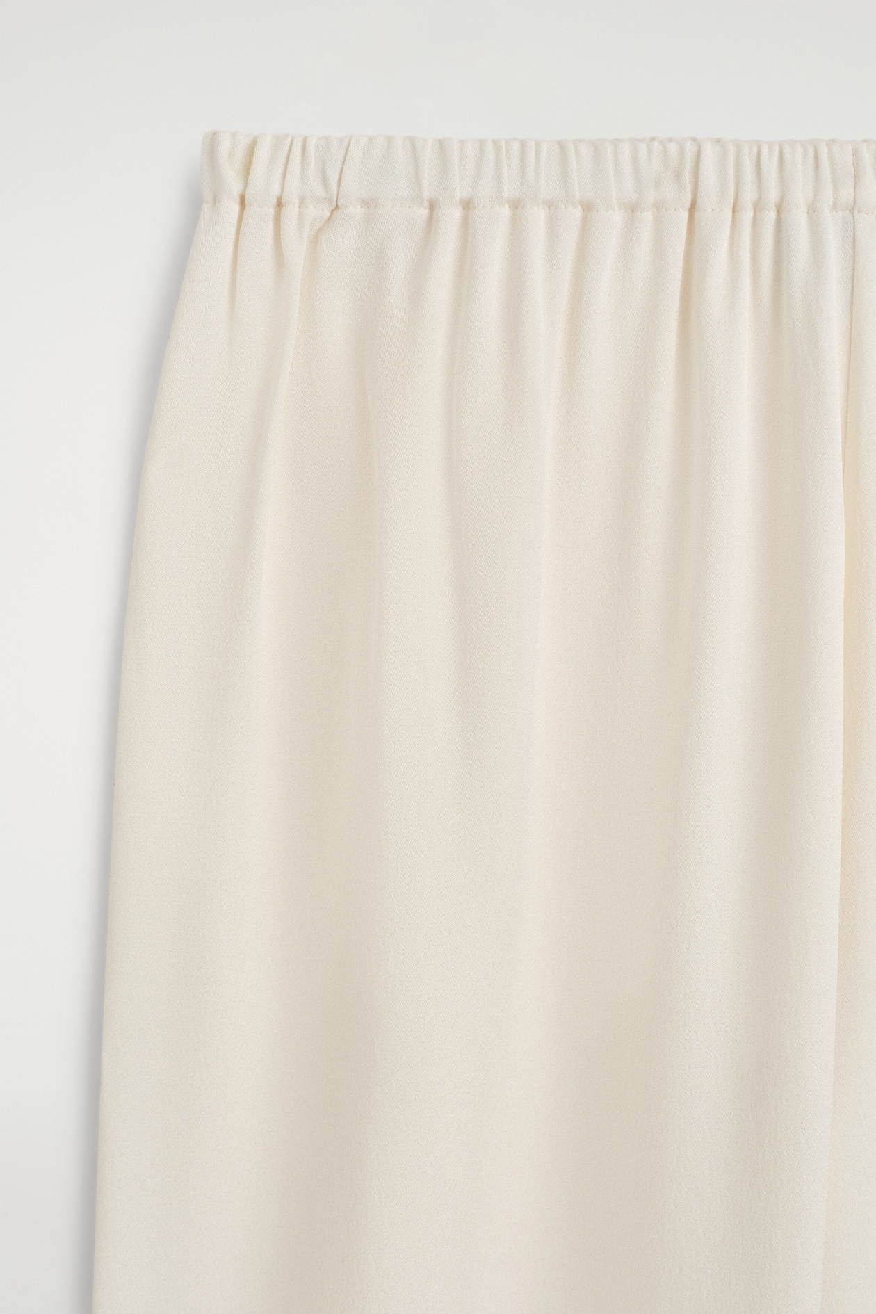 ELASTICATED CREPE STRAIGHT-LEG PANTS — IVORY