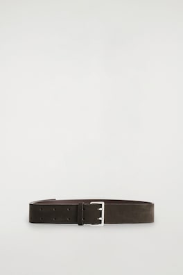 DOUBLE-PRONG SUEDE BELT — BROWN 3