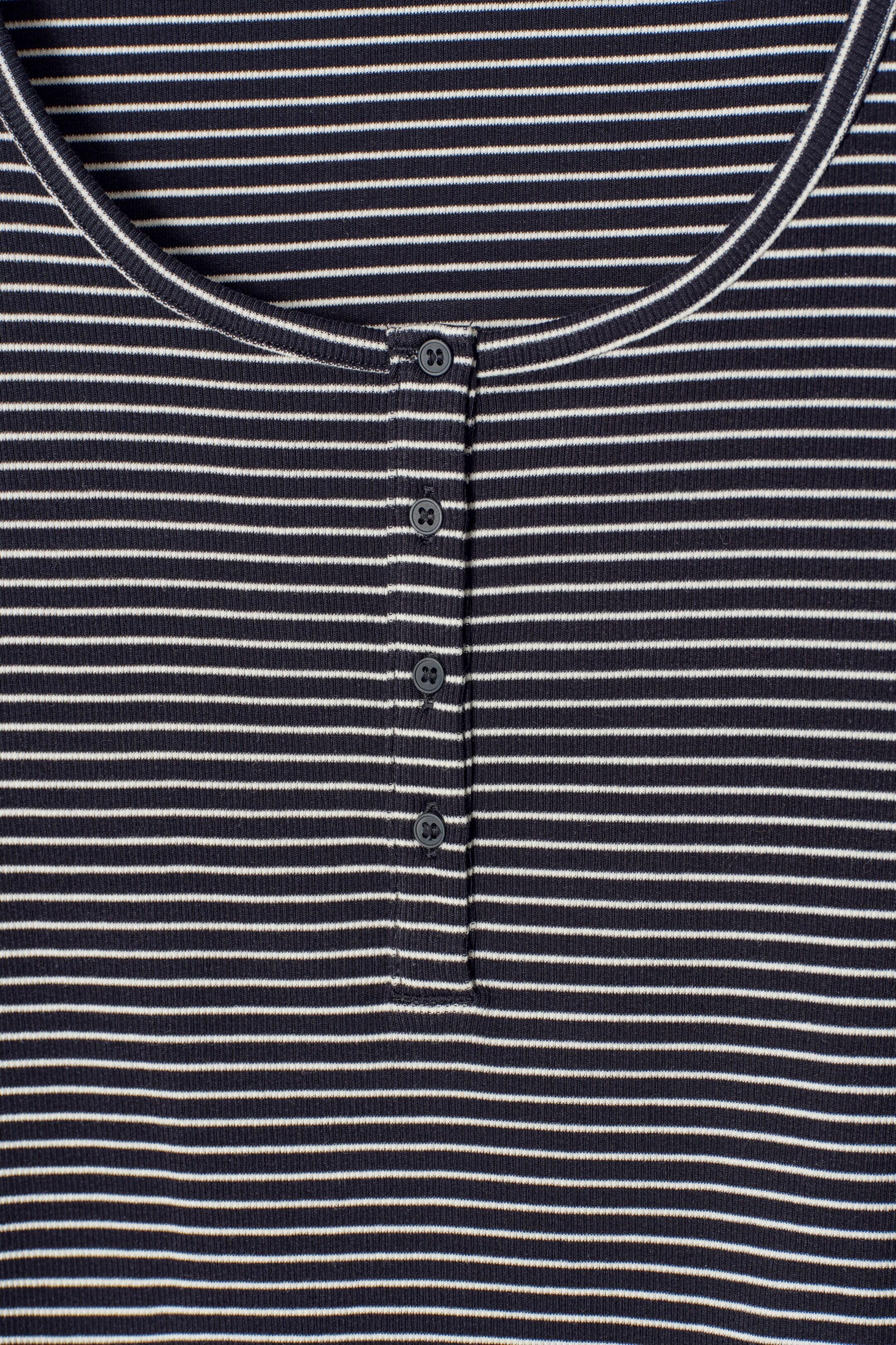 Vezi imaginea mai mare: TRICOU HENLEY RIBBING - BLEUMARIN / CU DUNGI - FEMEI | H&M RO 5