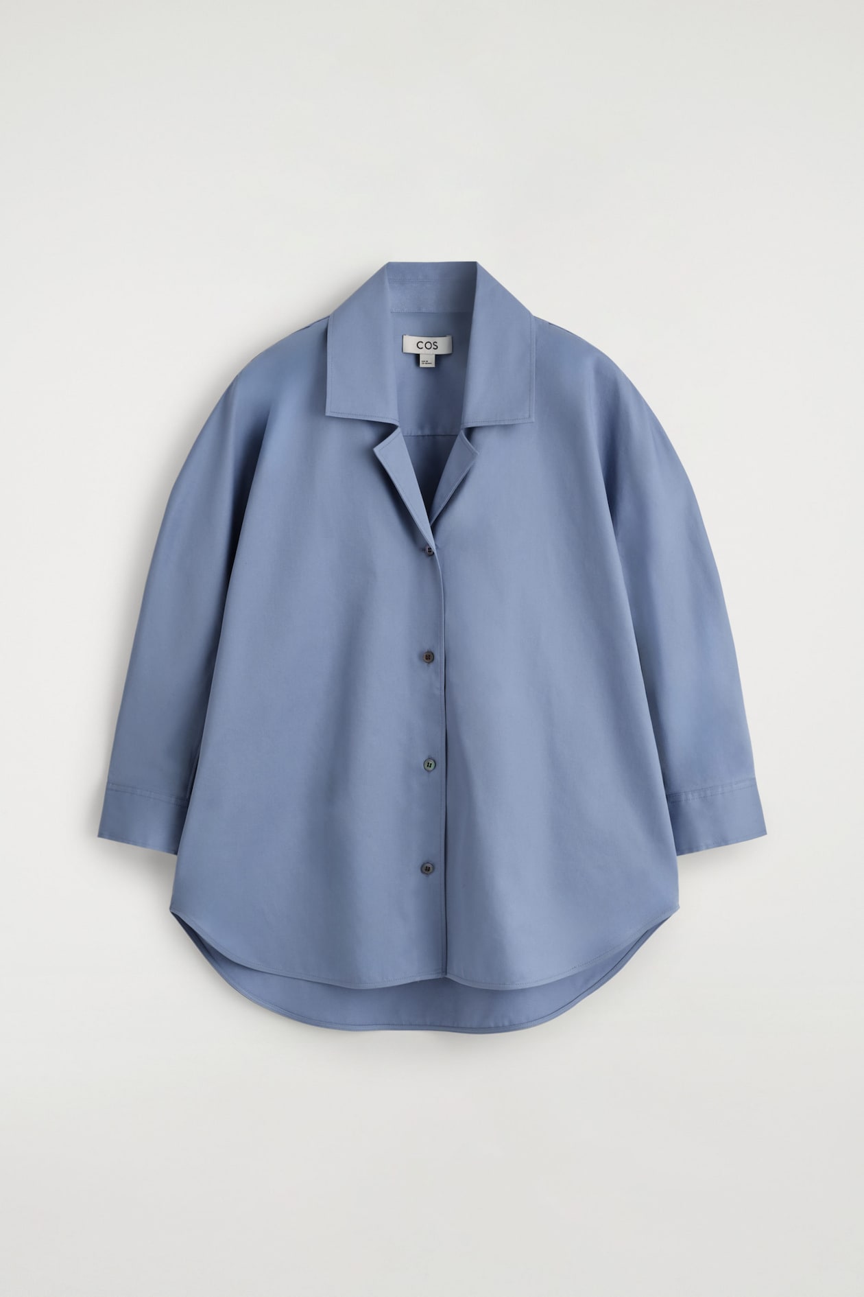 SCULPTURAL COTTON SHIRT — BLUE