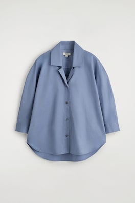 SCULPTURAL COTTON SHIRT — BLUE 7