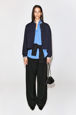 BOILED WOOL-BLEND BOMBER JACKET — NAVY 3