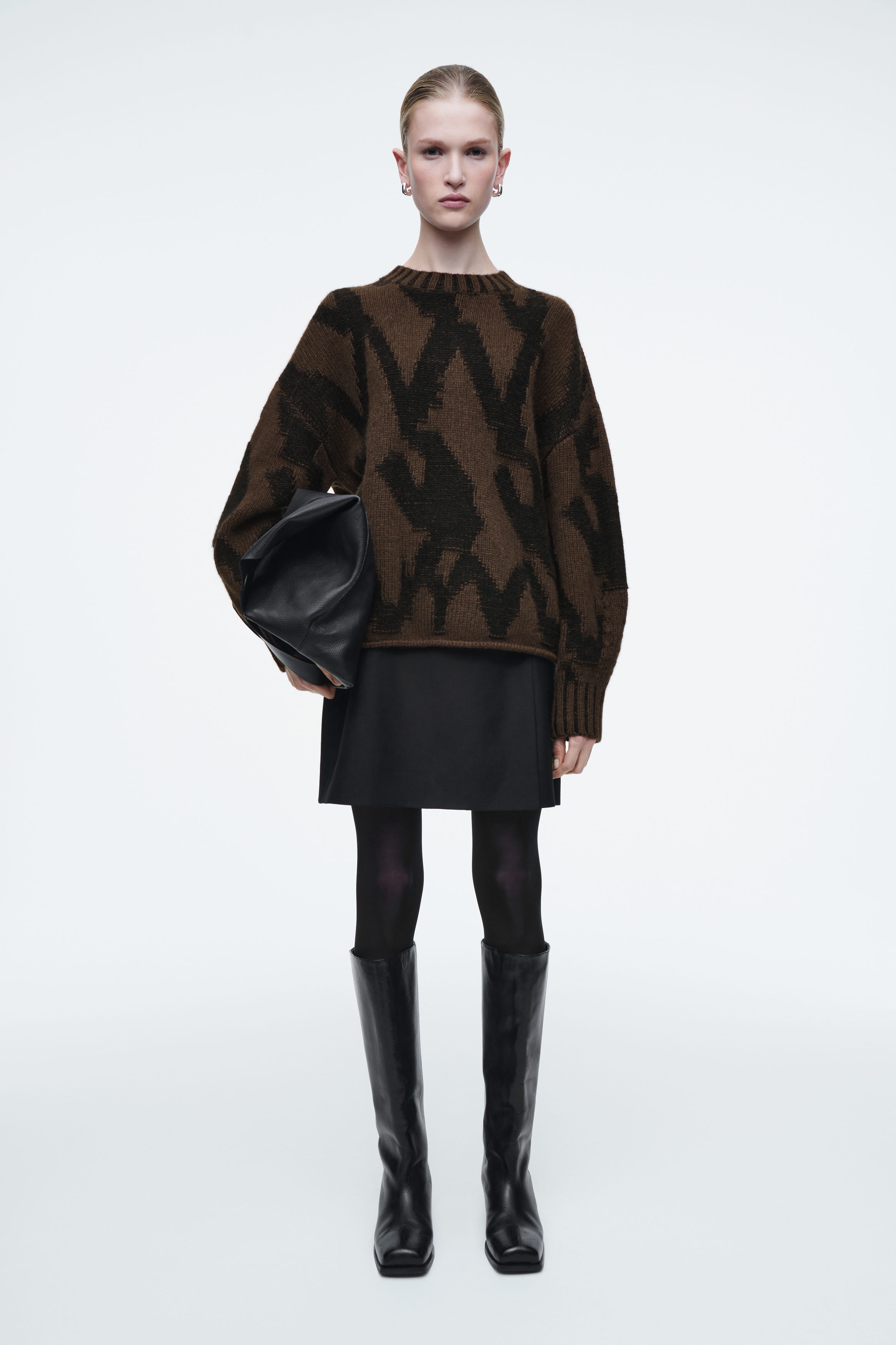 WRAPEFFECT WOOL MINI SKIRT - BLACK | COS