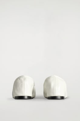 LEATHER BALLET FLATS — WHITE 1