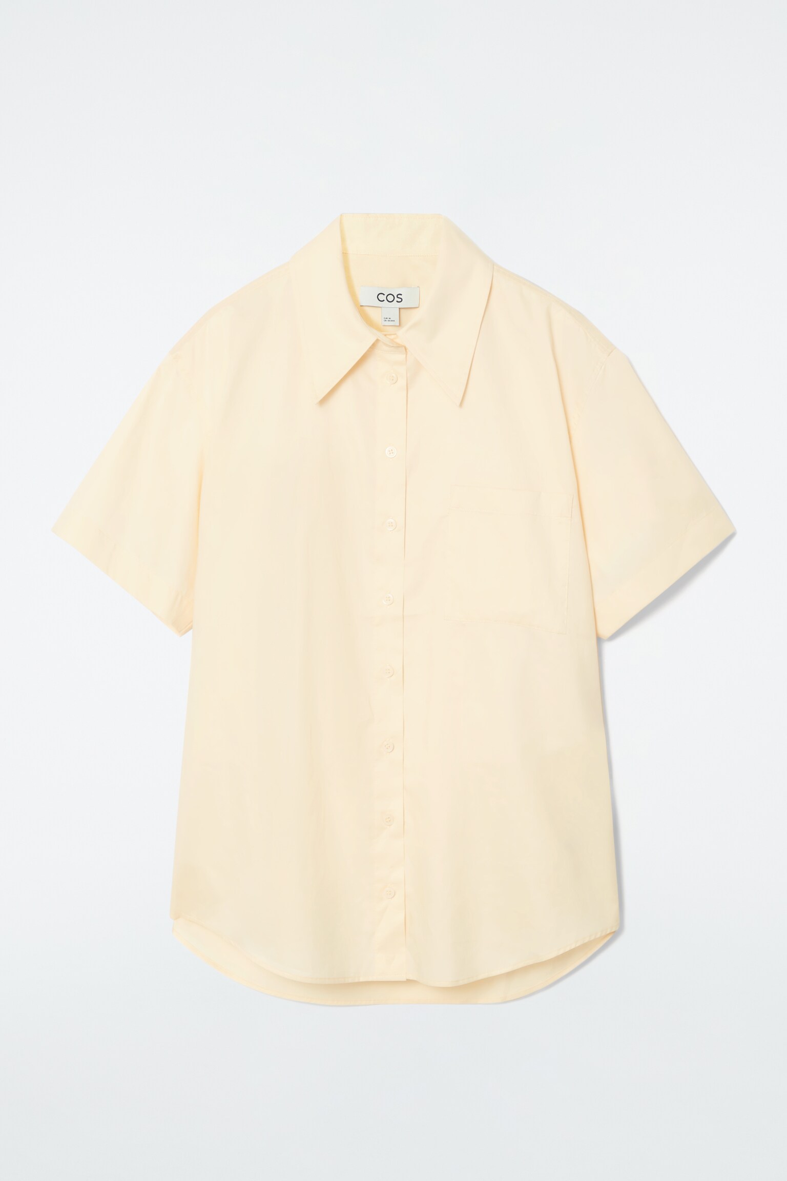 RELAXED SHORT-SLEEVED COTTON SHIRT - YELLOW/LIGHT PINK