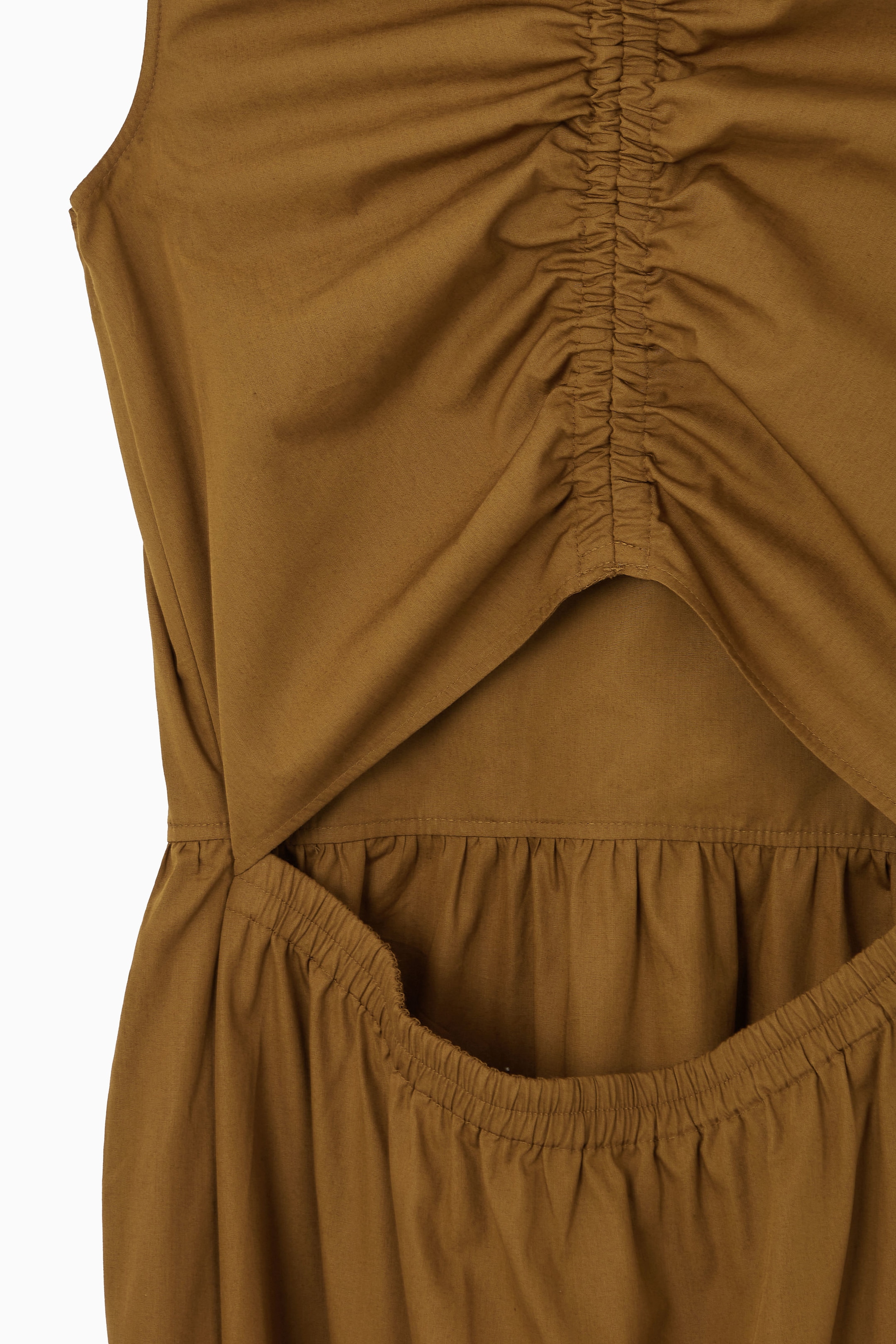 OPEN-BACK TIERED MIDI DRESS