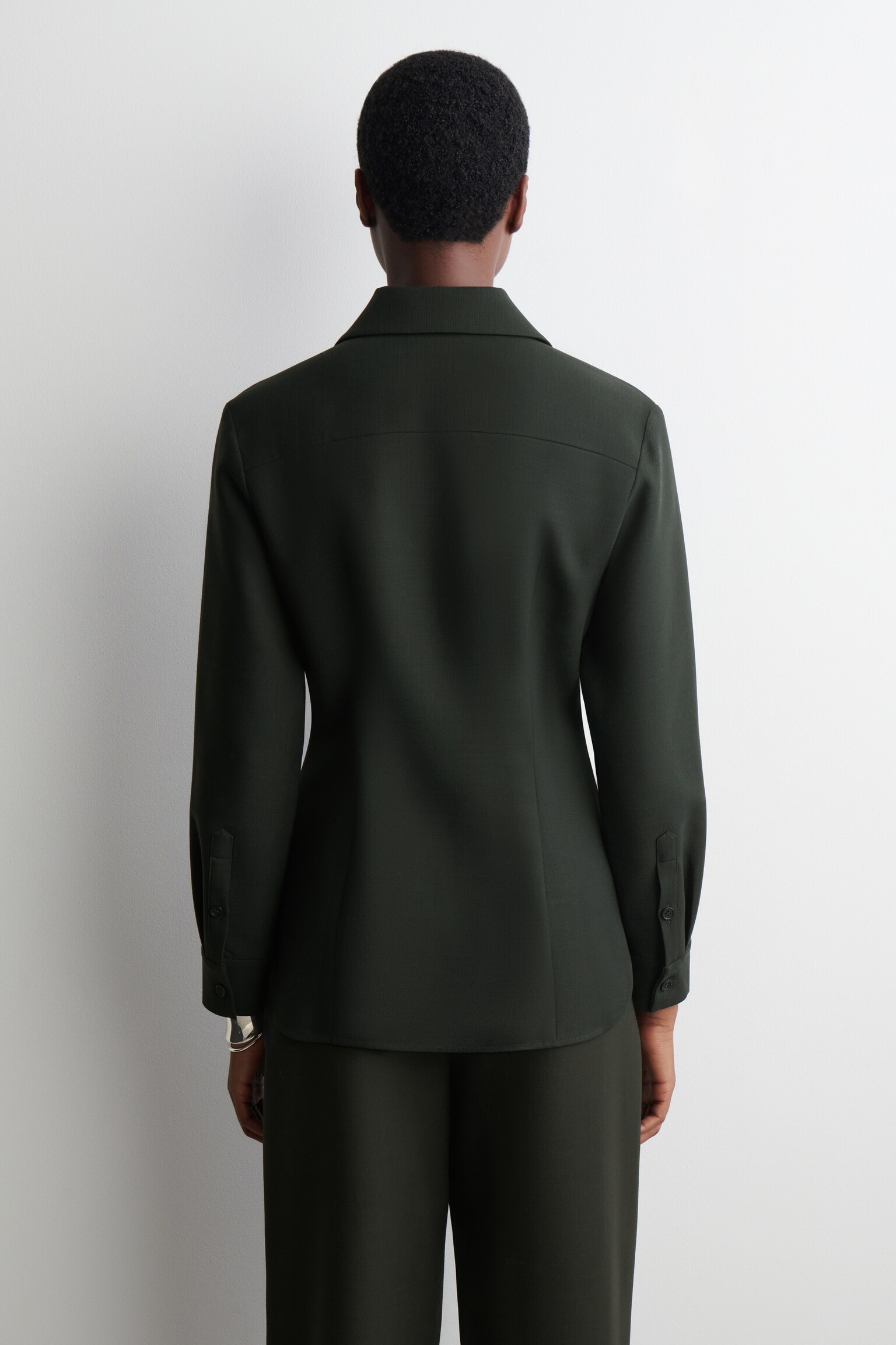 CHEMISE EN LAINE - VERT FONCÉ - 5