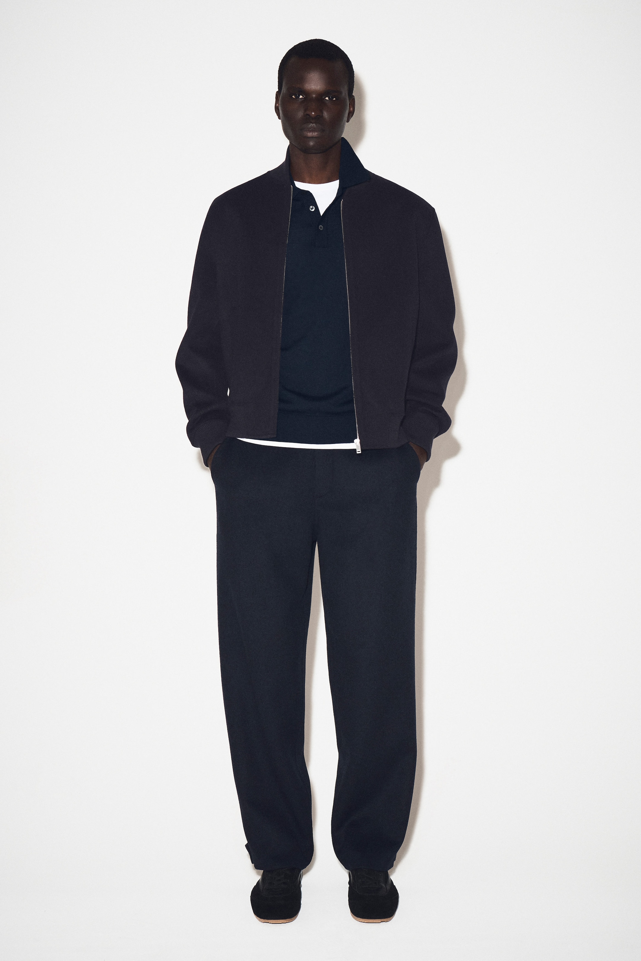 SPLIT WOOL TAPERED PANTS