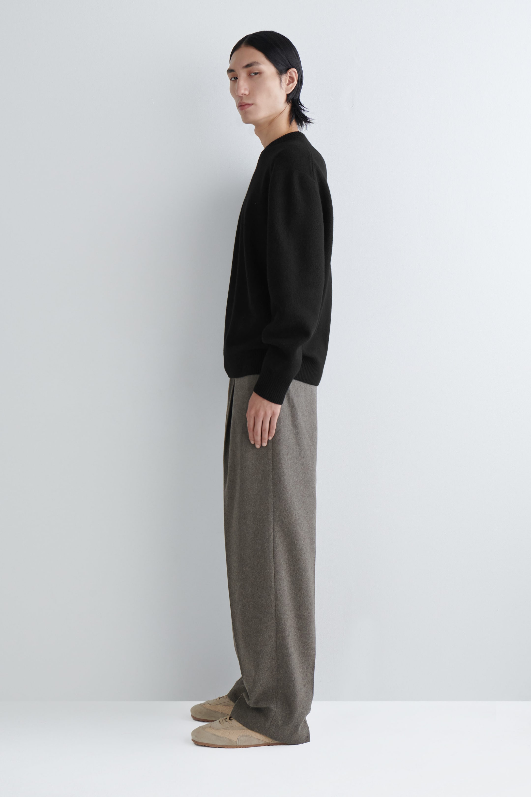 BOILED-WOOL CREW-NECK JUMPER