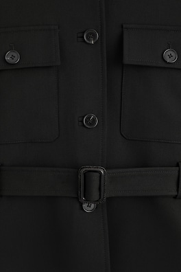 BELTED PEPLUM JACKET — BLACK 7