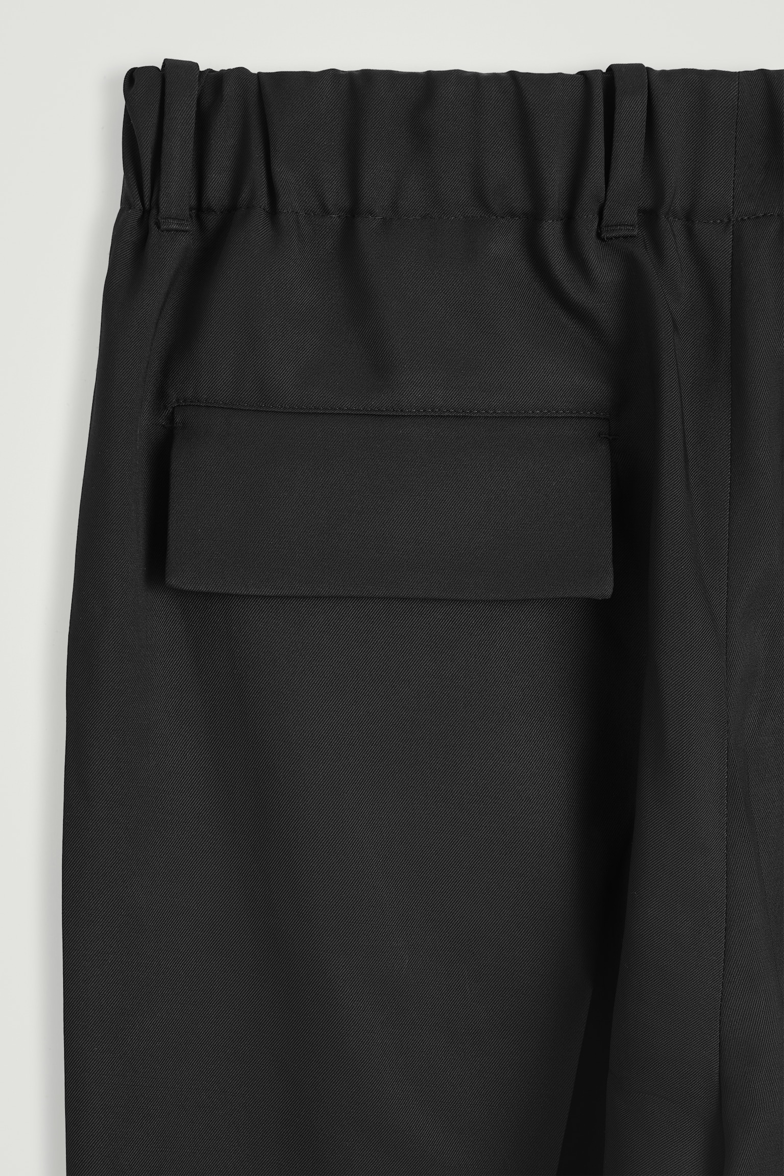 PANTALONI IN TWILL DI LANA CON VITA ELASTICIZZATA - NERO - 3