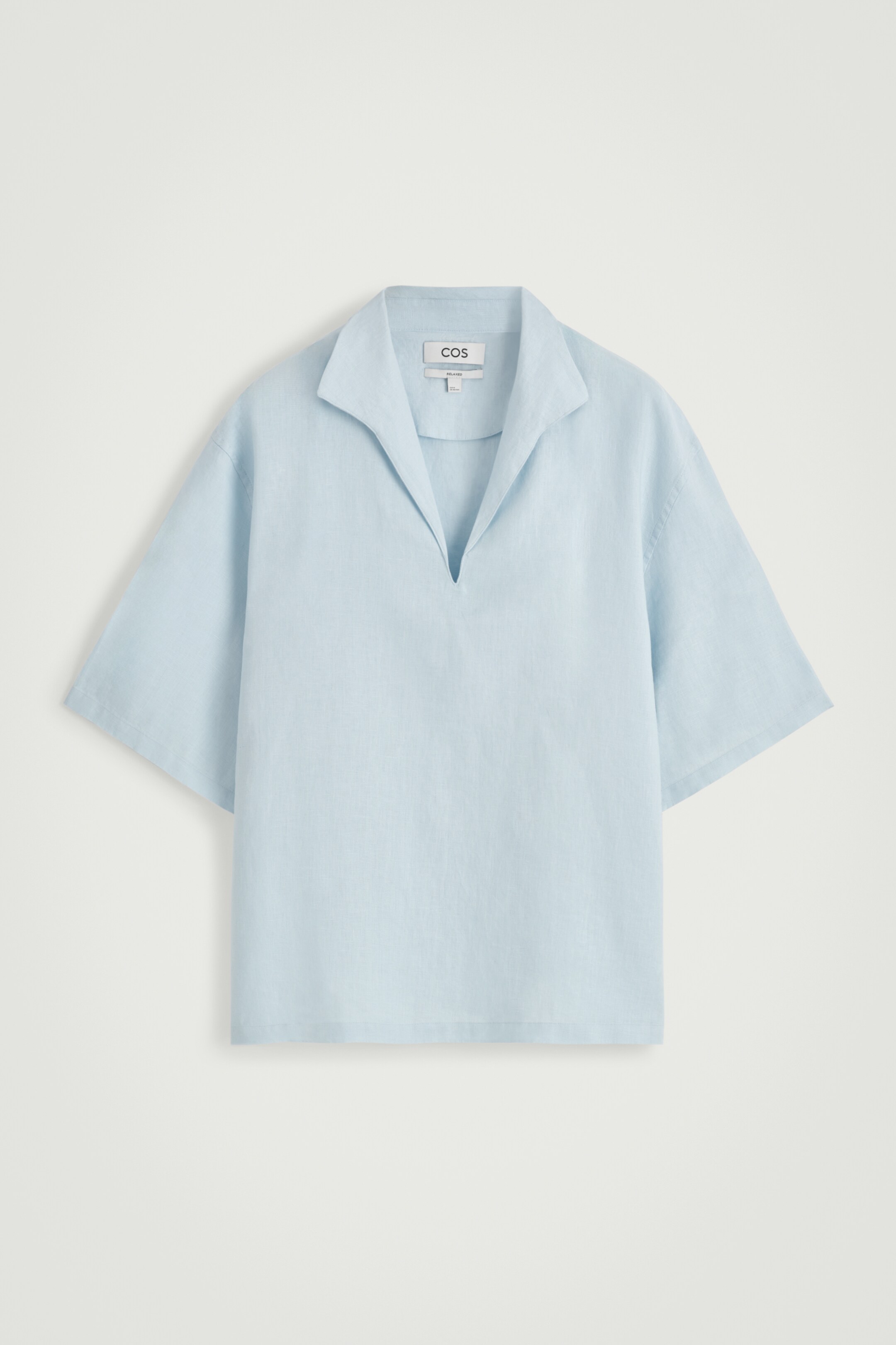 Ingrandisci l'immagine: OPEN-COLLAR LINEN SHIRT - LIGHT BLUE - UOMO | H&M CH 6