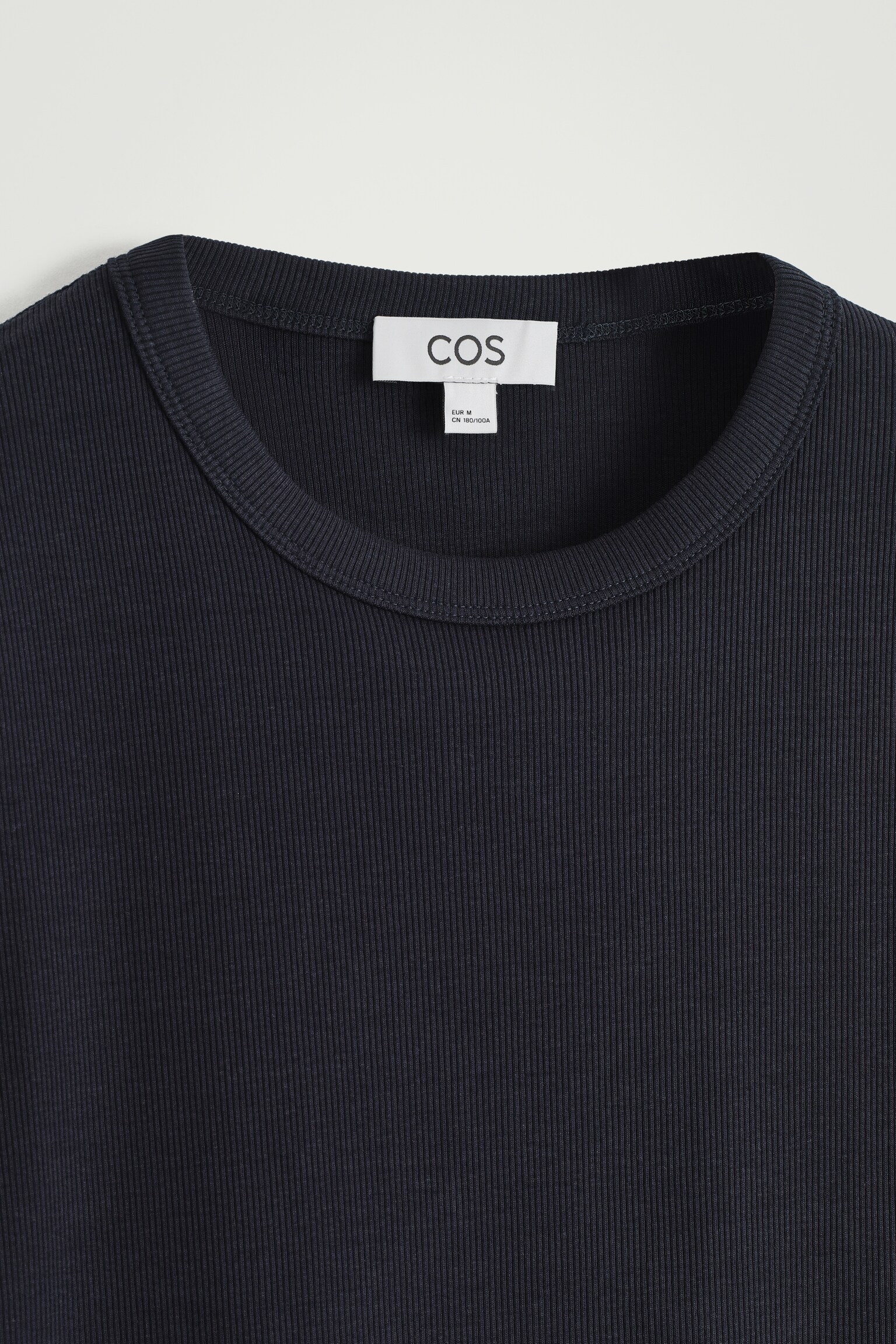 SLIM RIBBED COTTON T-SHIRT - NAVY/WHITE/LIGHT GREY/KHAKI/BLACK/CHARCOAL/DARK MOLE - 6